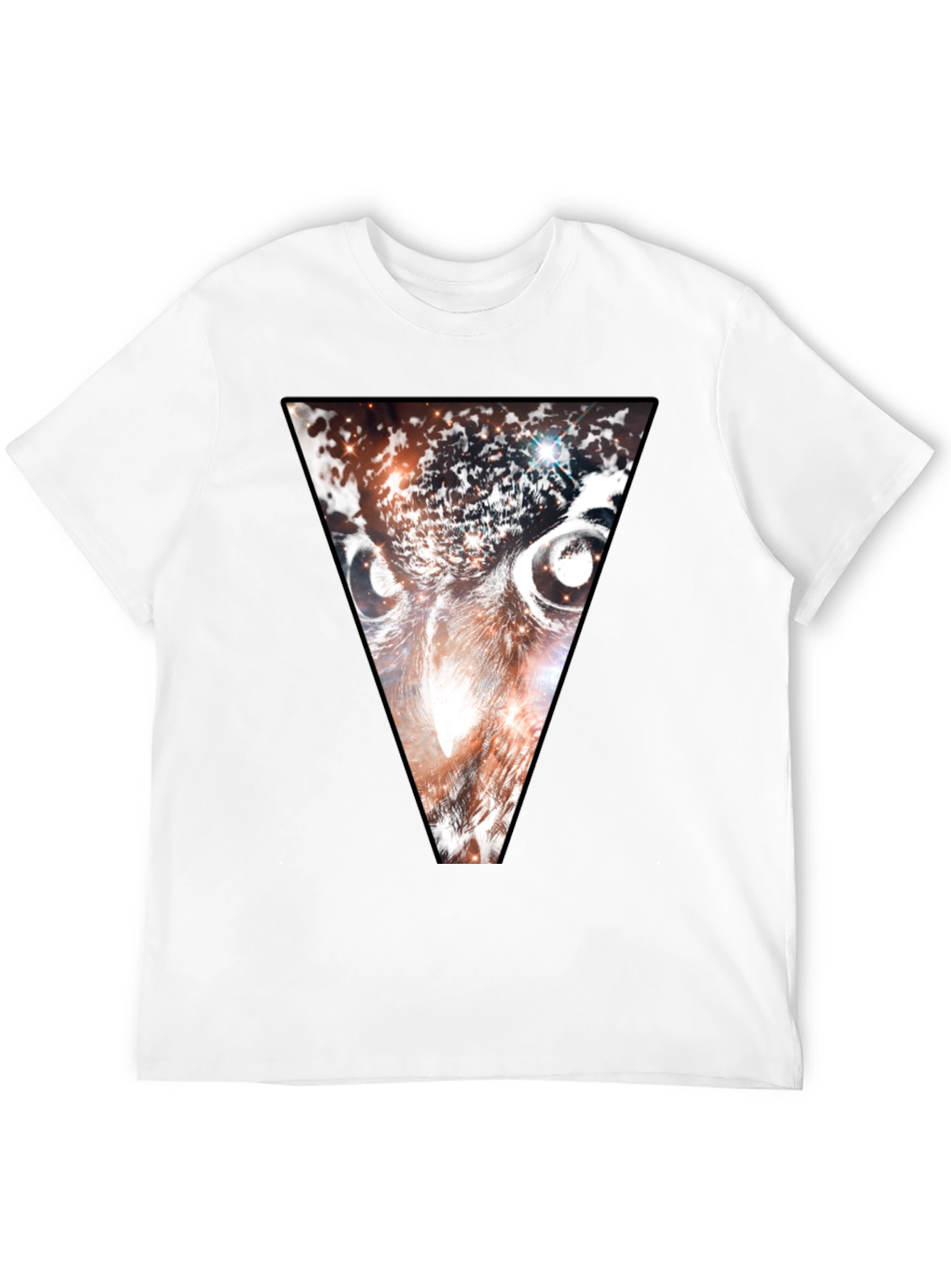 Cosmic Owl Triangle Graphic Tee - Black