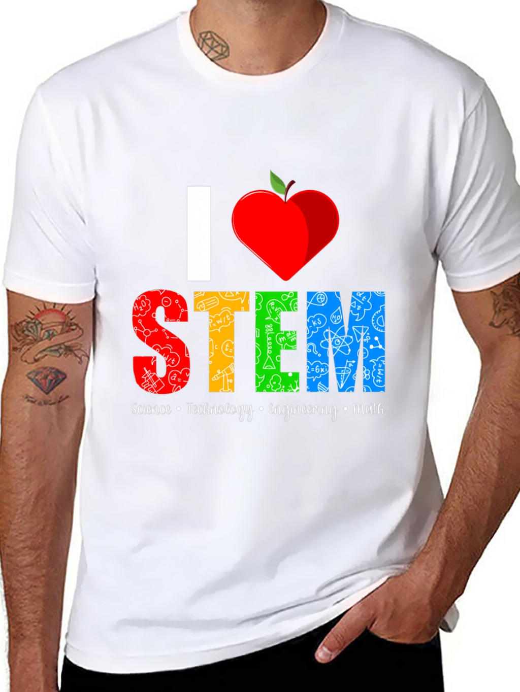 I Heart STEM Science Teacher Graphic T-Shirt