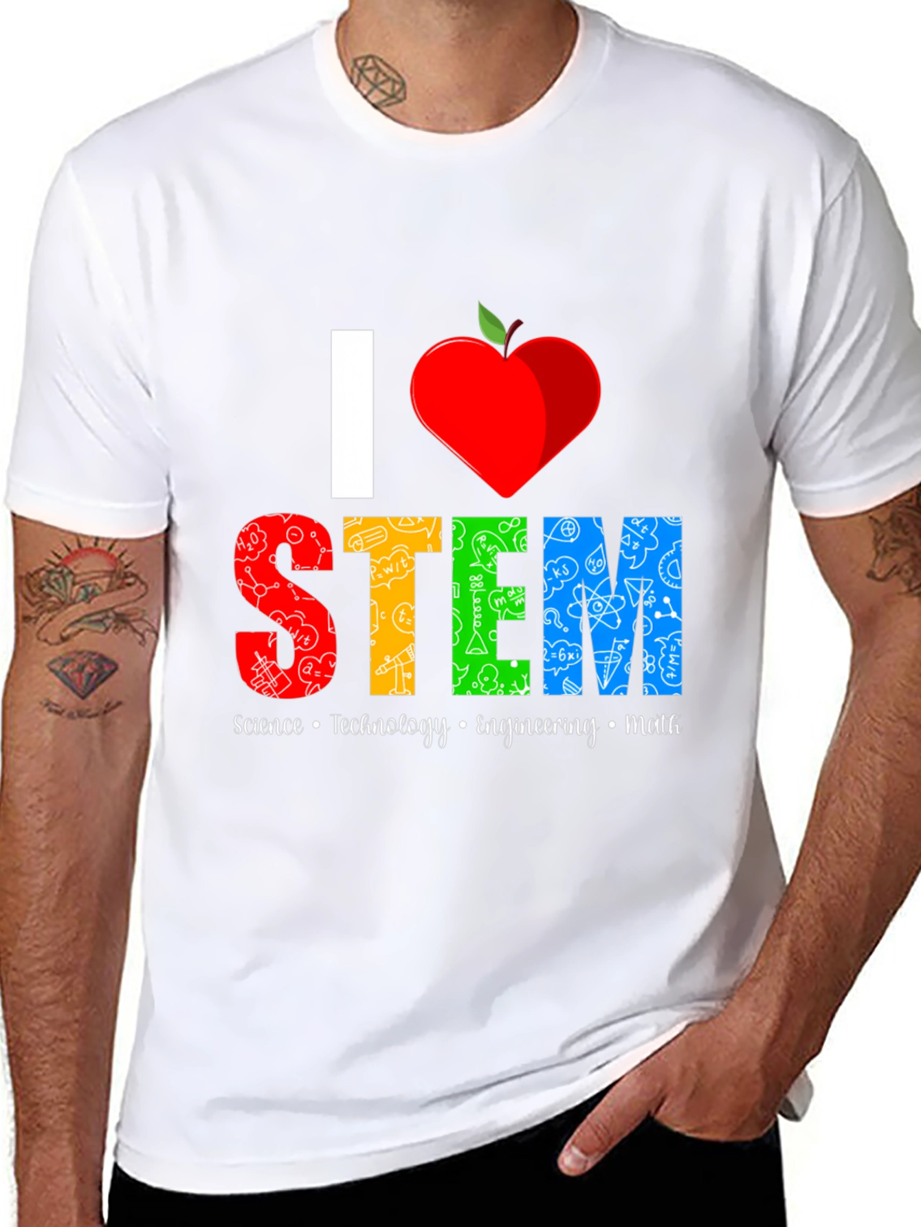 I Heart STEM Science Teacher Graphic T-Shirt