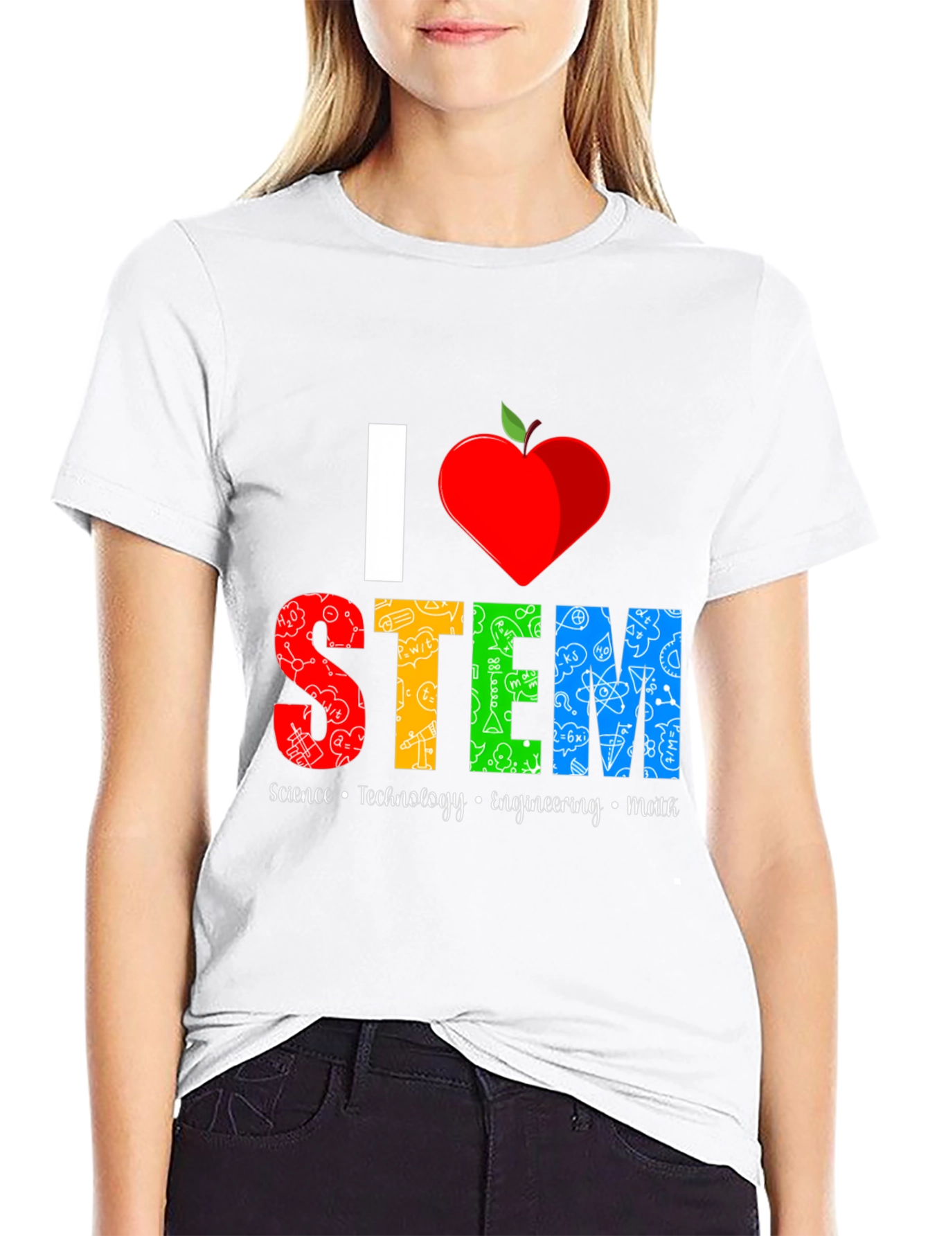 I Heart STEM Science Teacher Graphic T-Shirt