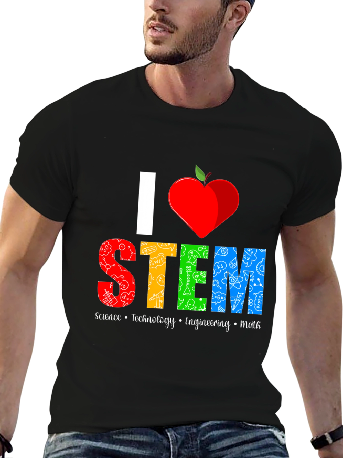 I Heart STEM Science Teacher Graphic T-Shirt