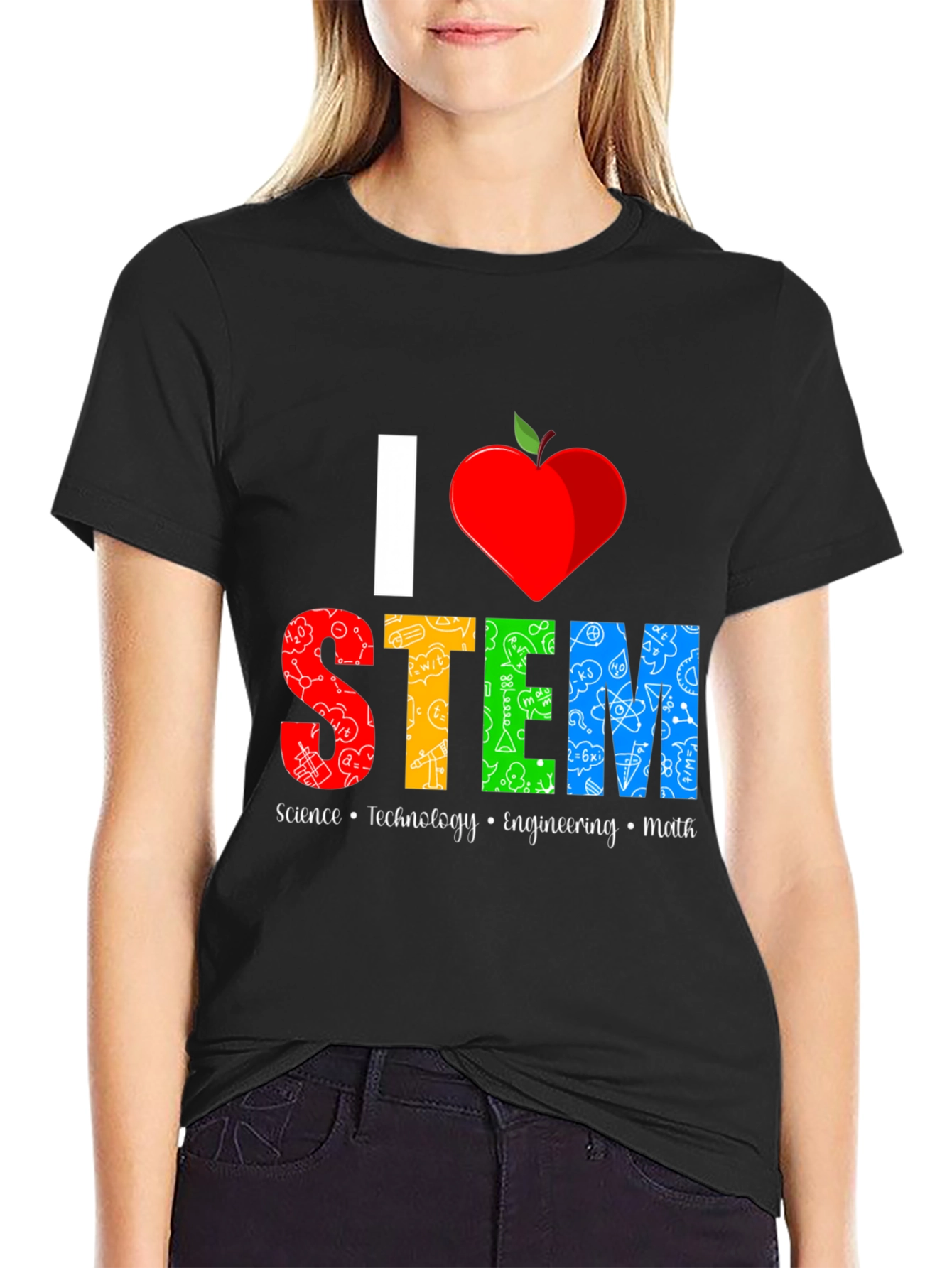 I Heart STEM Science Teacher Graphic T-Shirt