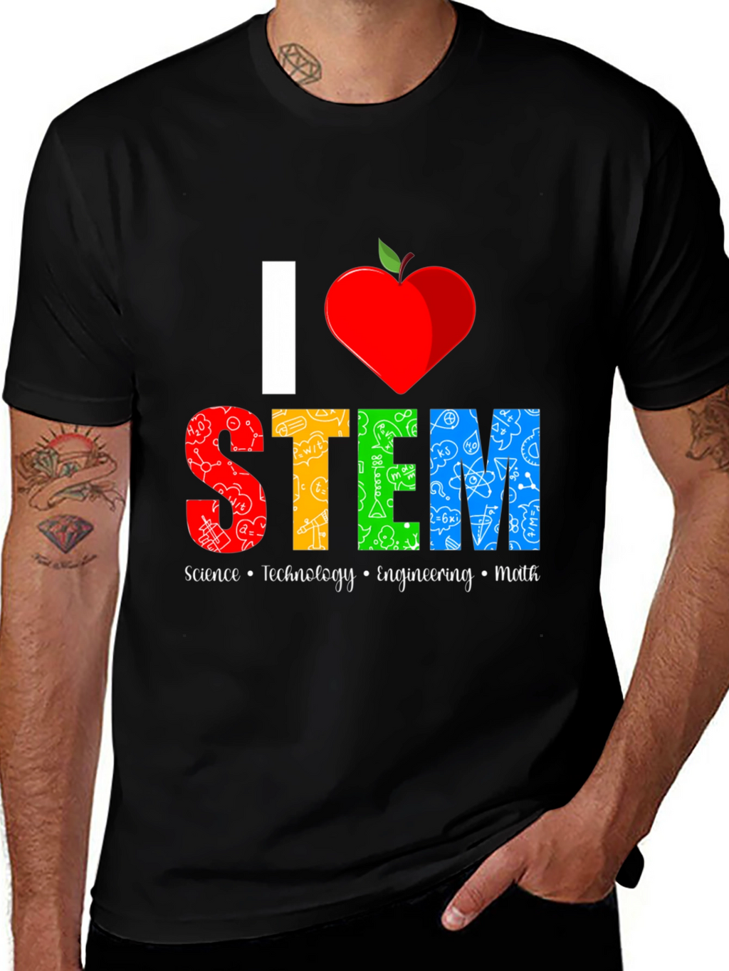 I Heart STEM Science Teacher Graphic T-Shirt
