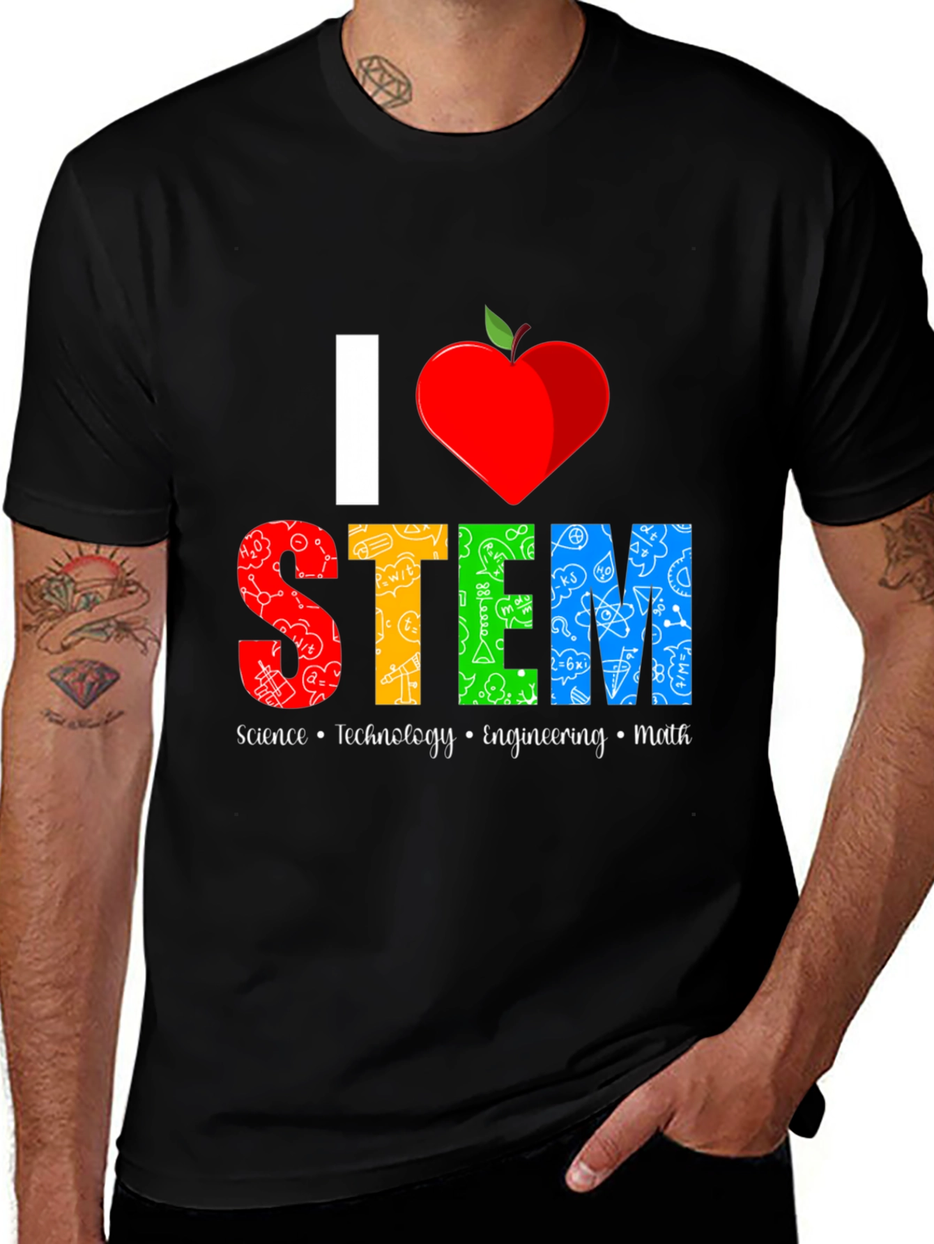 I Heart STEM Science Teacher Graphic T-Shirt
