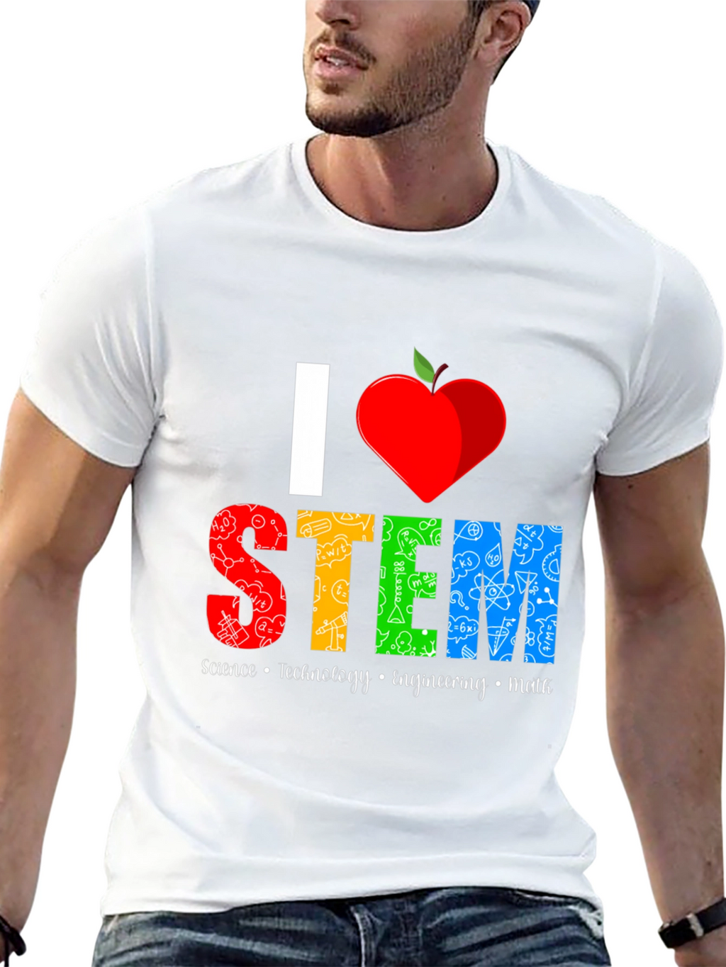 I Heart STEM Science Teacher Graphic T-Shirt
