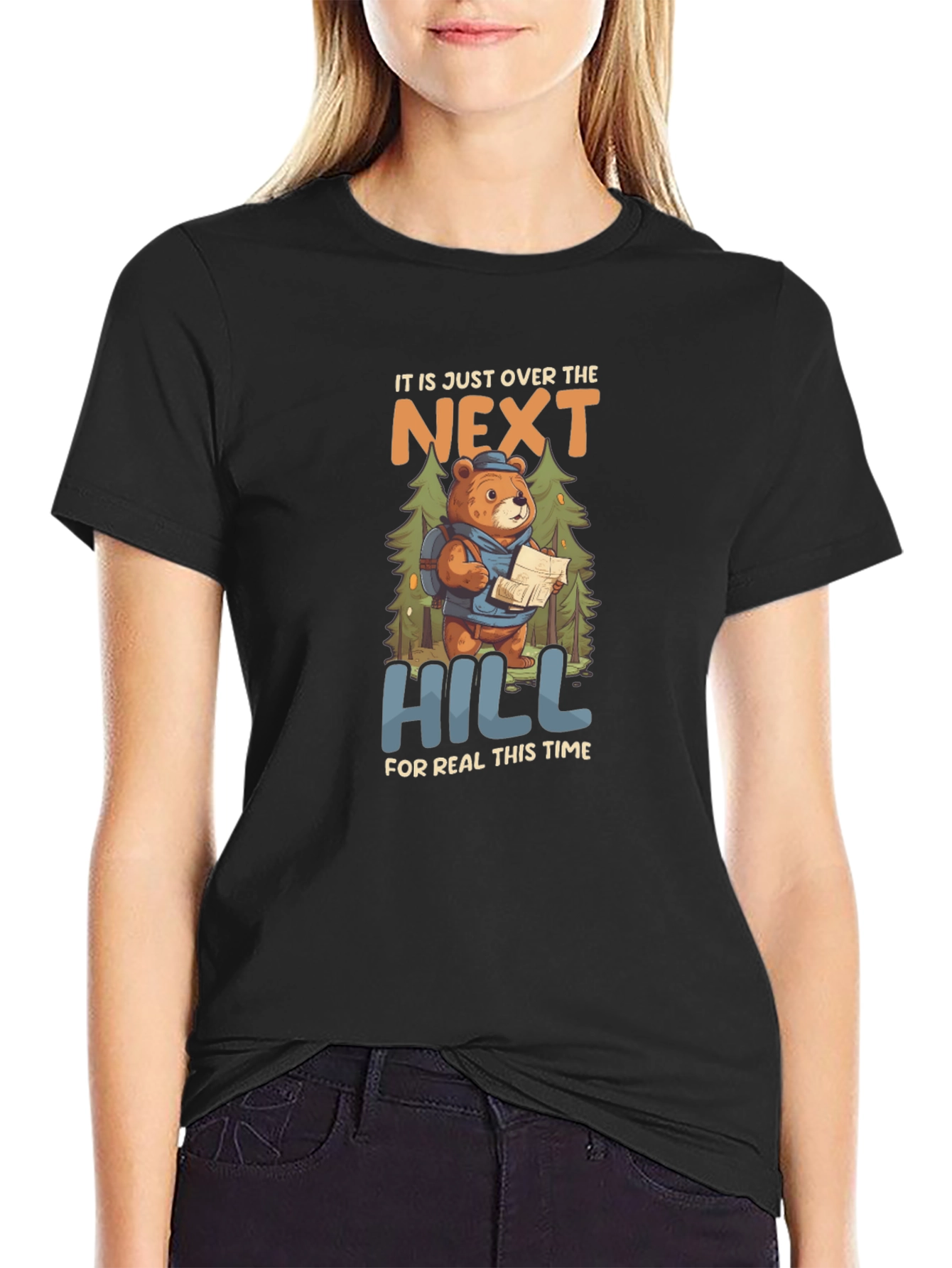 Hiking Bear T-Shirt: Next Hill For Real This Time