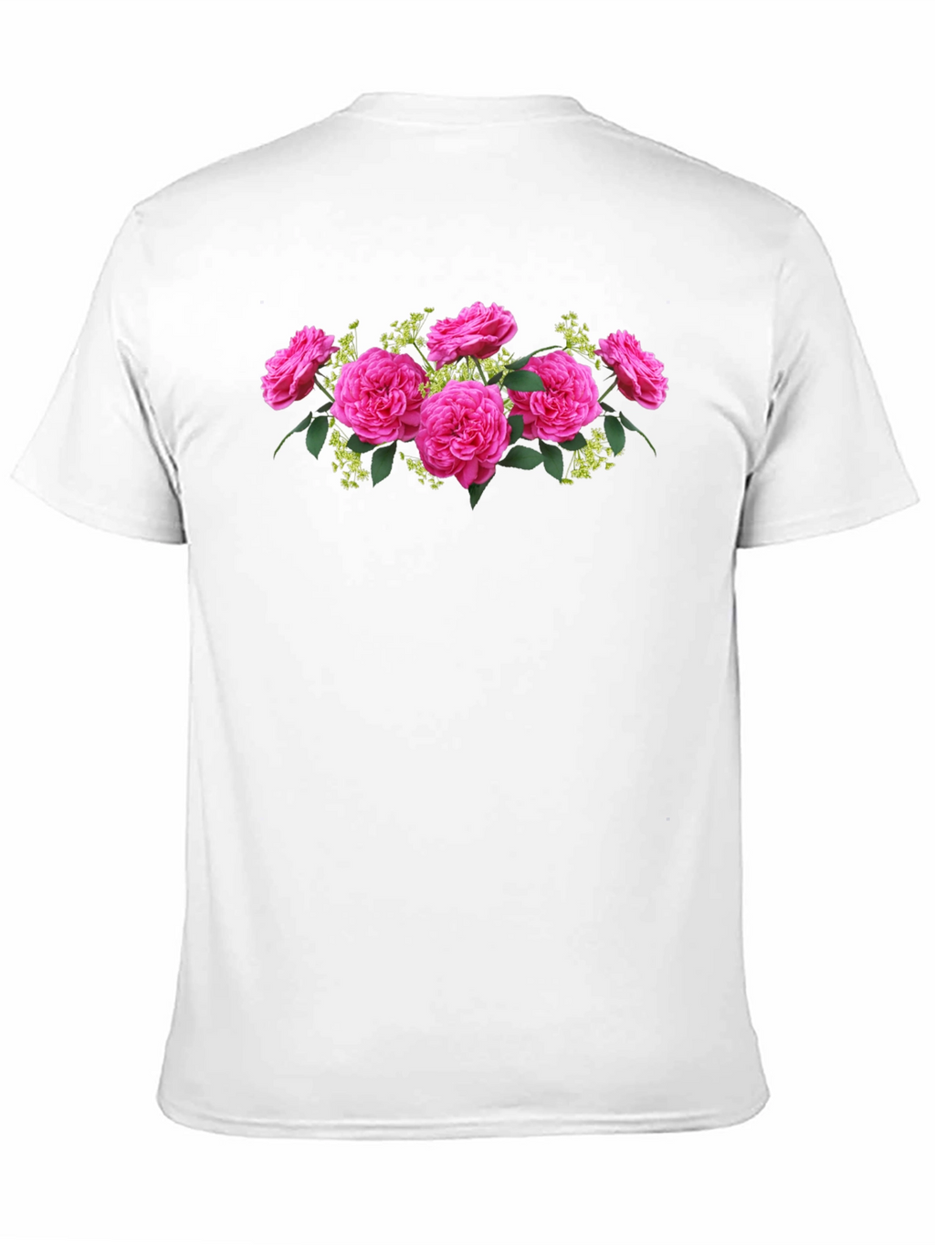 Floral Rose Graphic Tee - Elegant Black T-Shirt