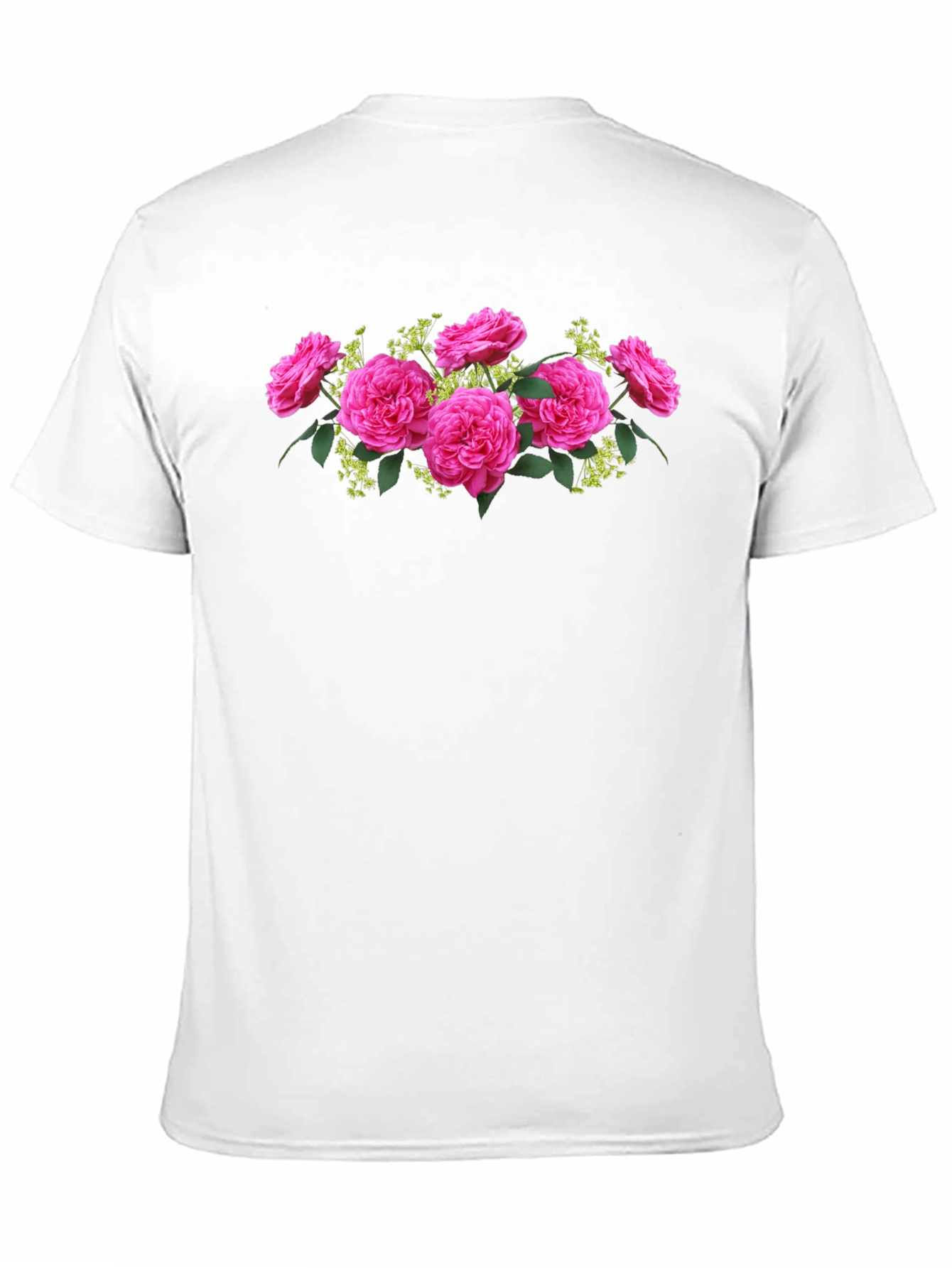 Floral Rose Graphic Tee - Elegant Black T-Shirt