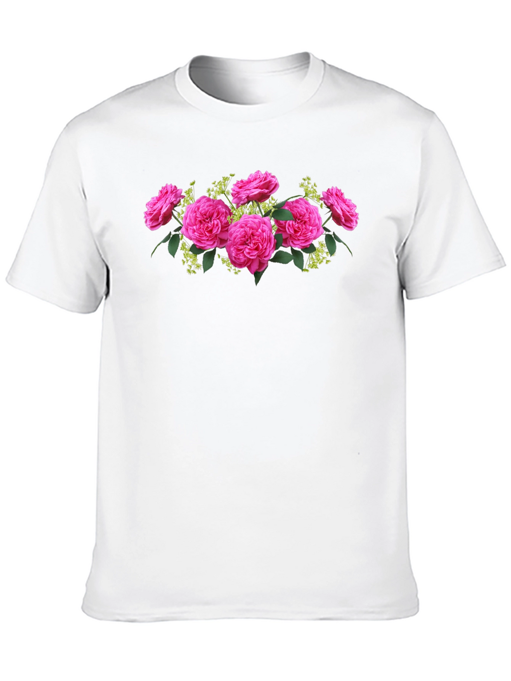 Floral Rose Graphic Tee - Elegant Black T-Shirt