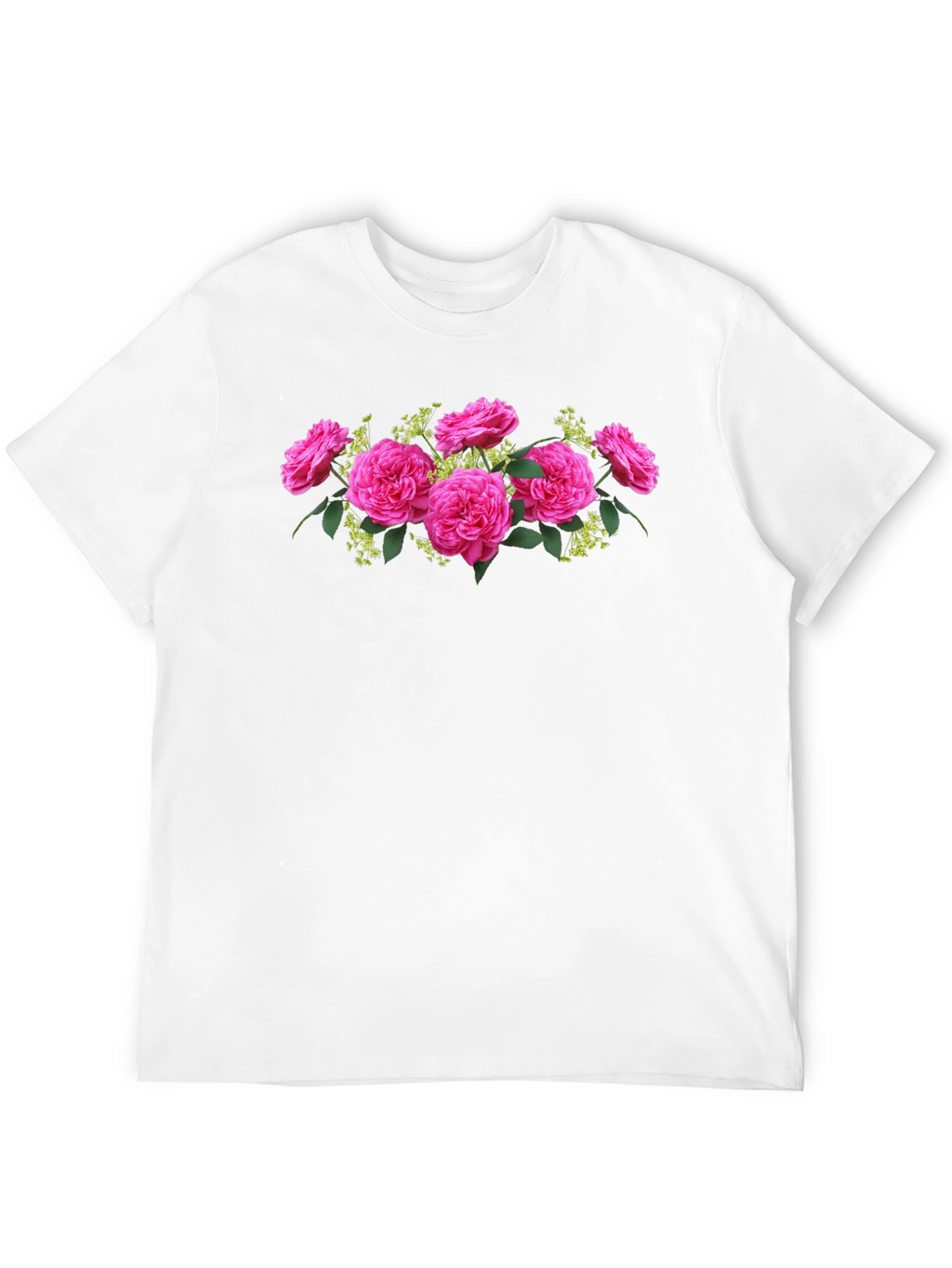 Floral Rose Graphic Tee - Elegant Black T-Shirt