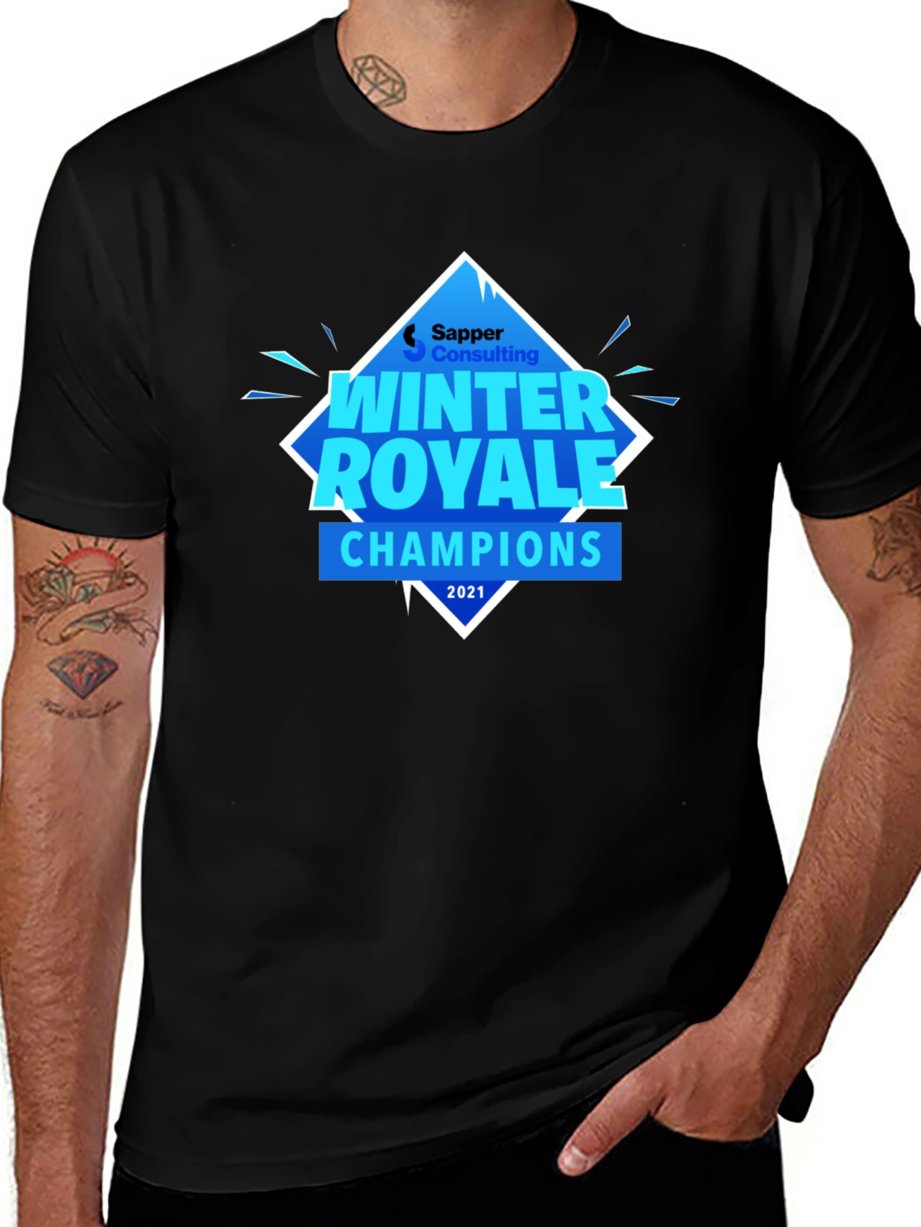 Winter Royale Champions Black Graphic T-Shirt