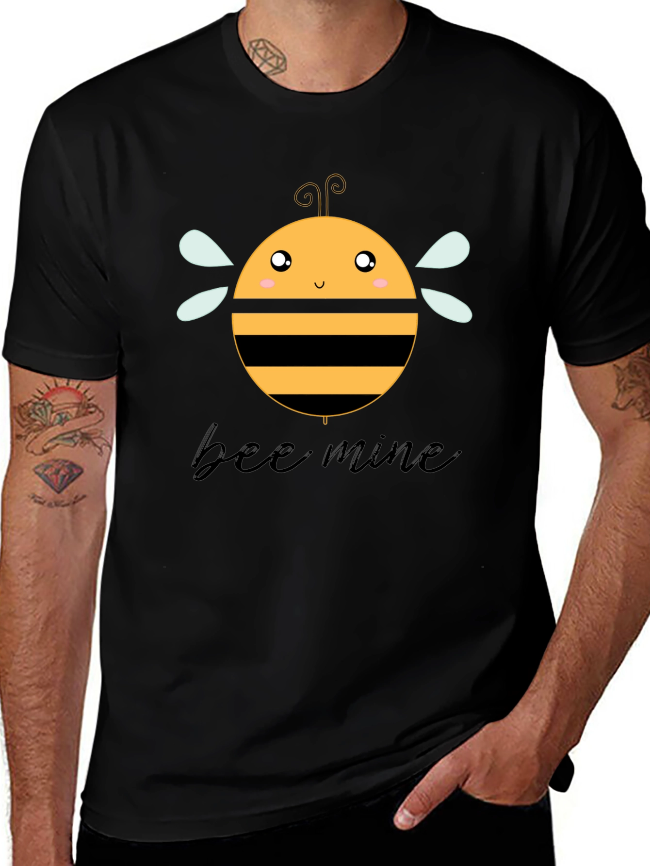 Bee Mine Graphic T-Shirt Black Cotton Tee