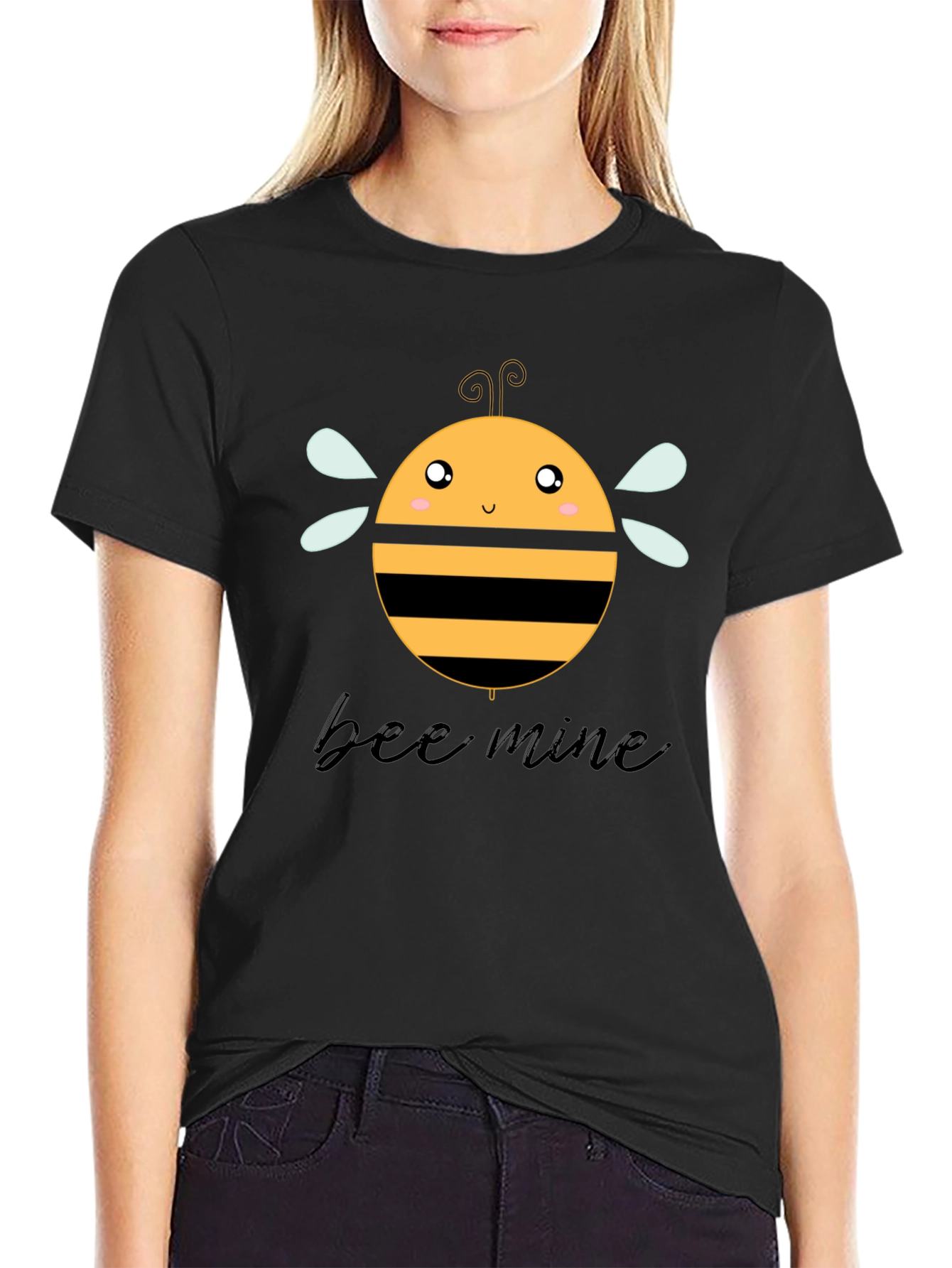 Bee Mine Graphic T-Shirt Black Cotton Tee