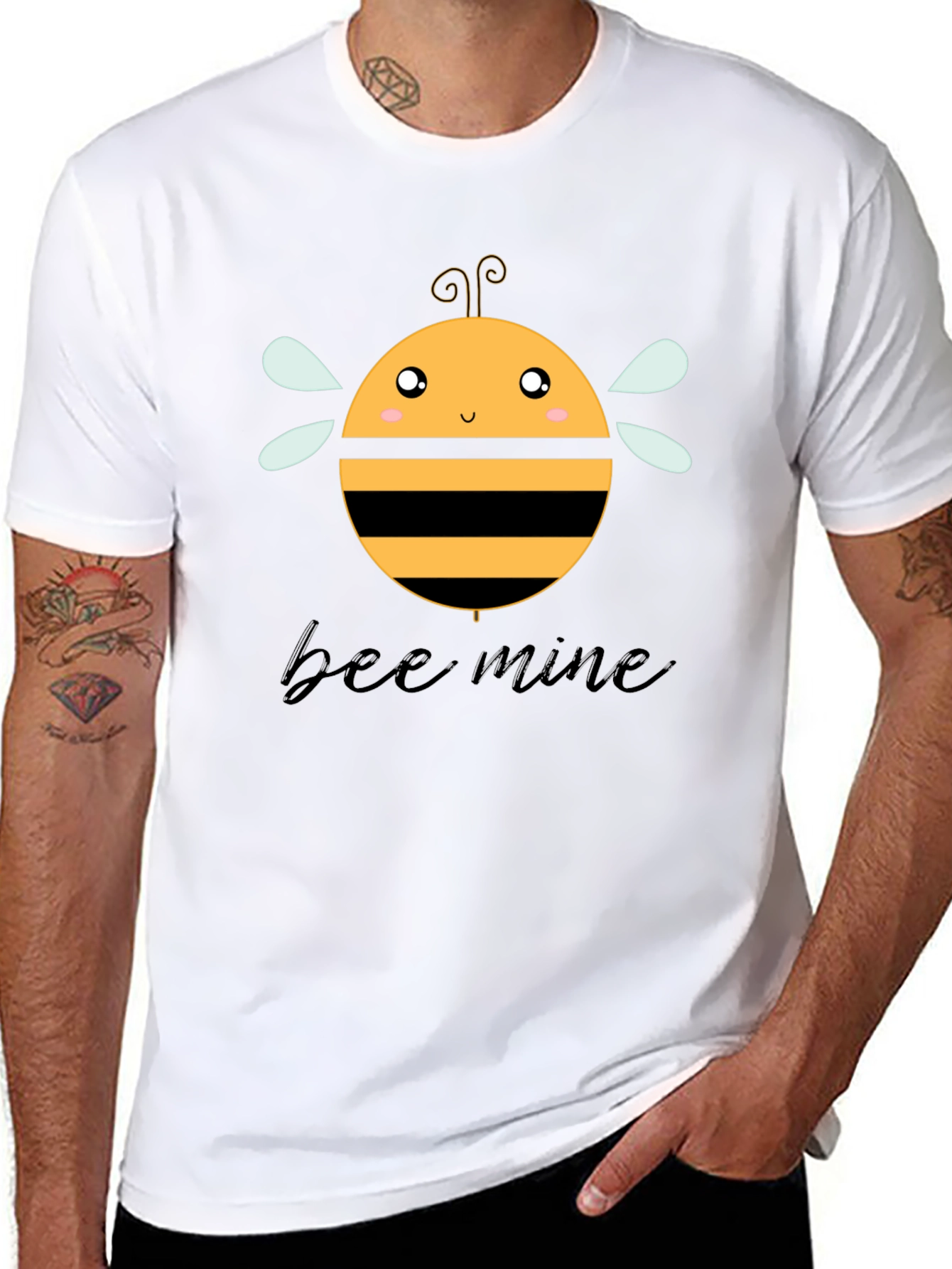Bee Mine Graphic T-Shirt Black Cotton Tee