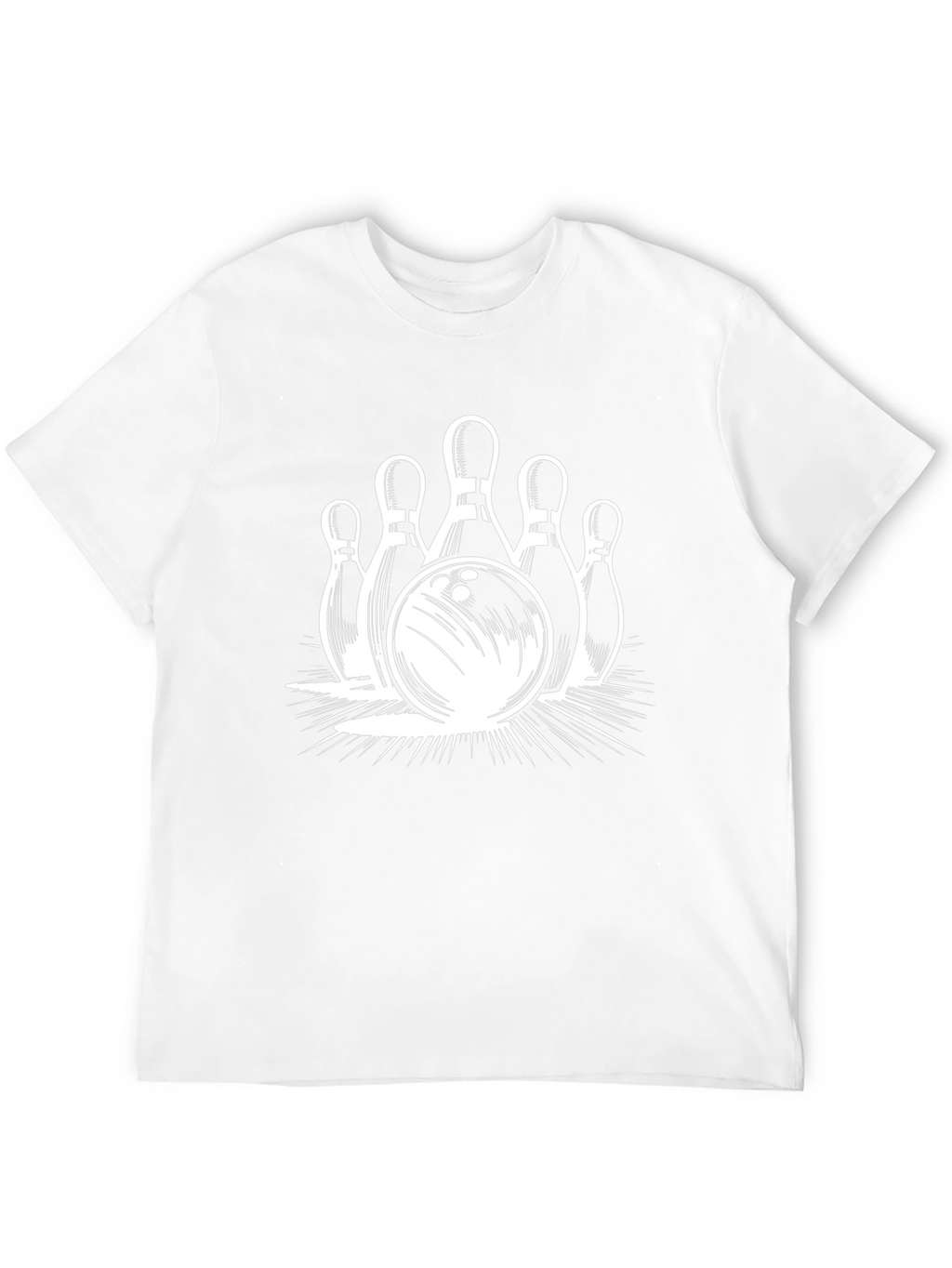 Bowling Strike Graphic Tee - Black Cotton T-Shirt