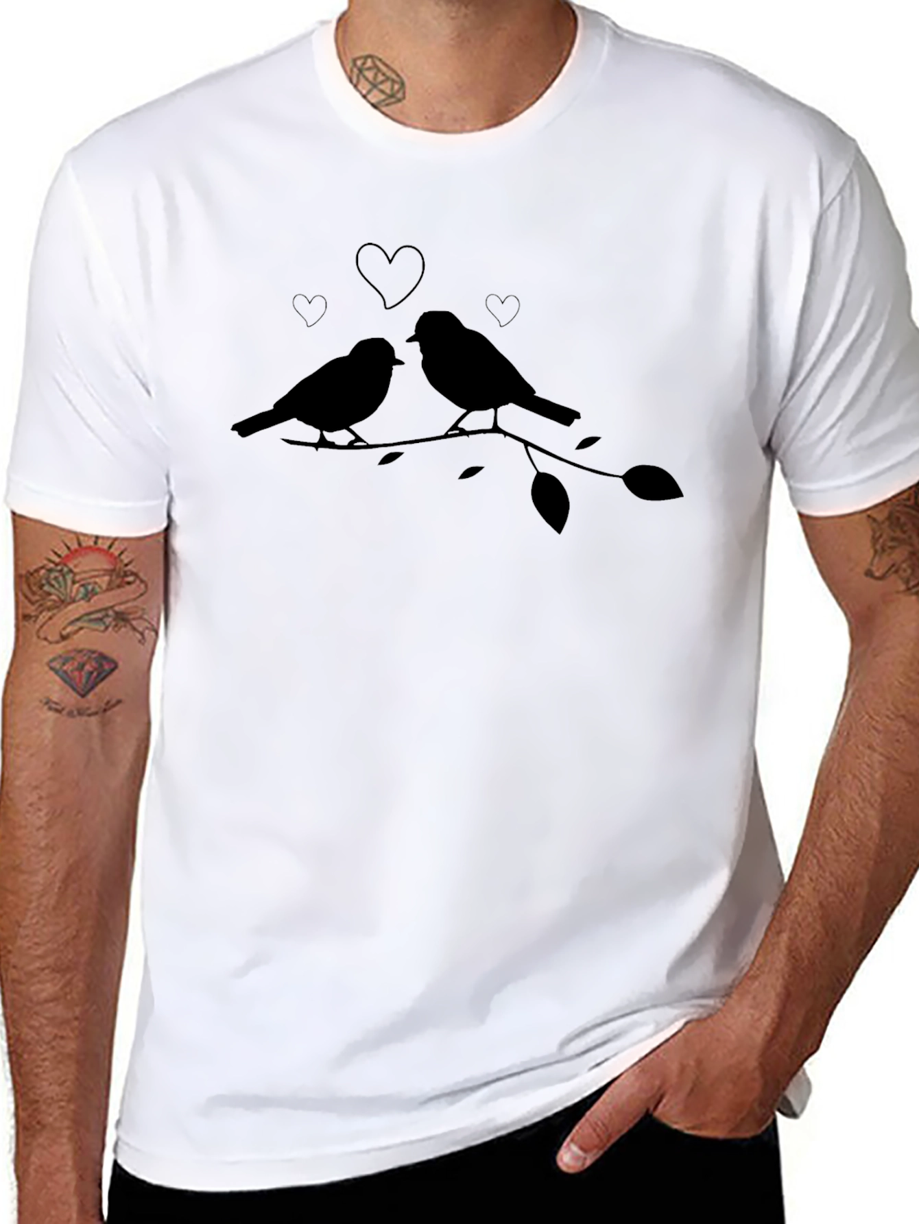 Love Birds Graphic Tee - Black T-Shirt