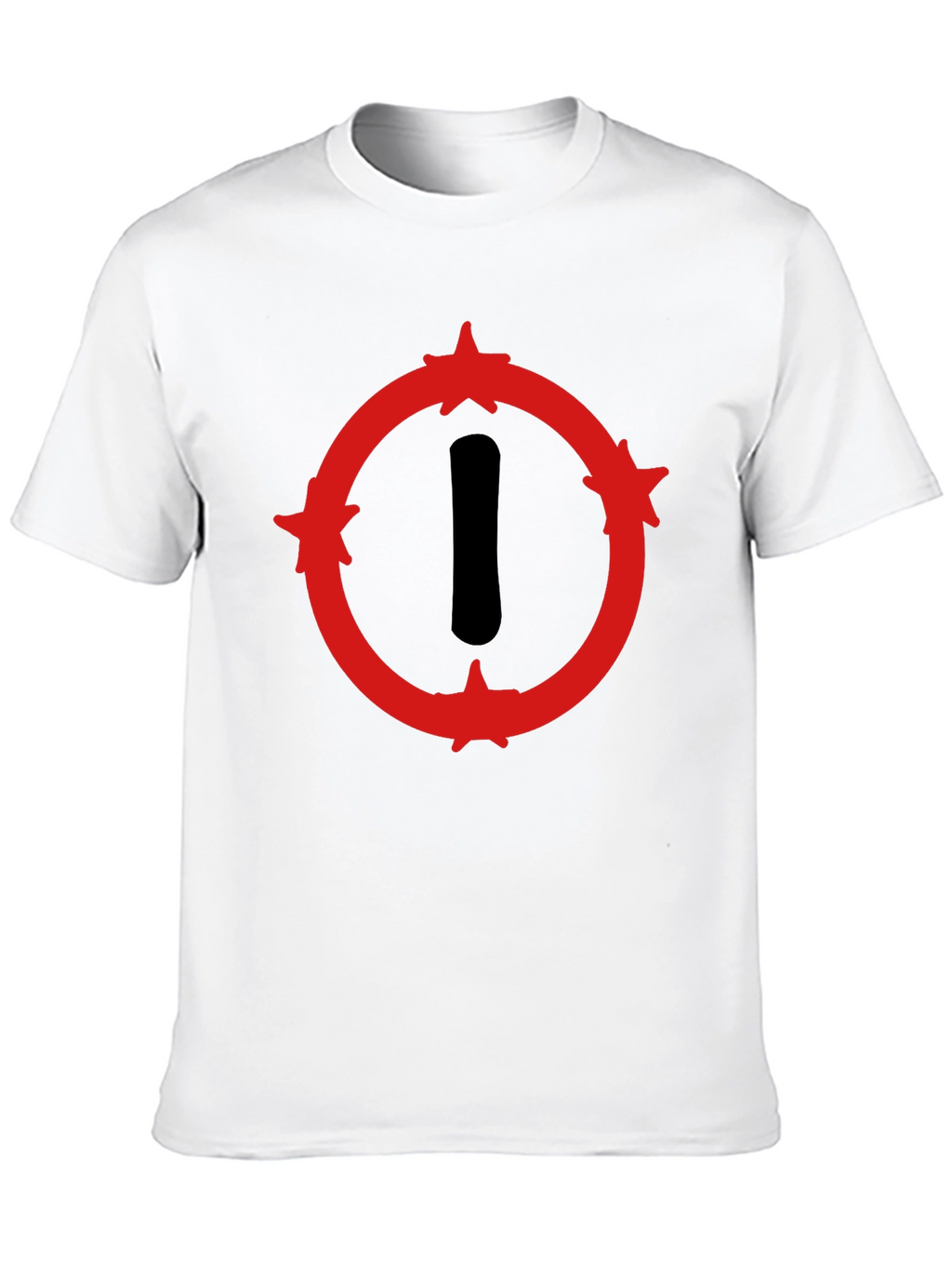 Graphic Print Crew Neck T-Shirt - Black