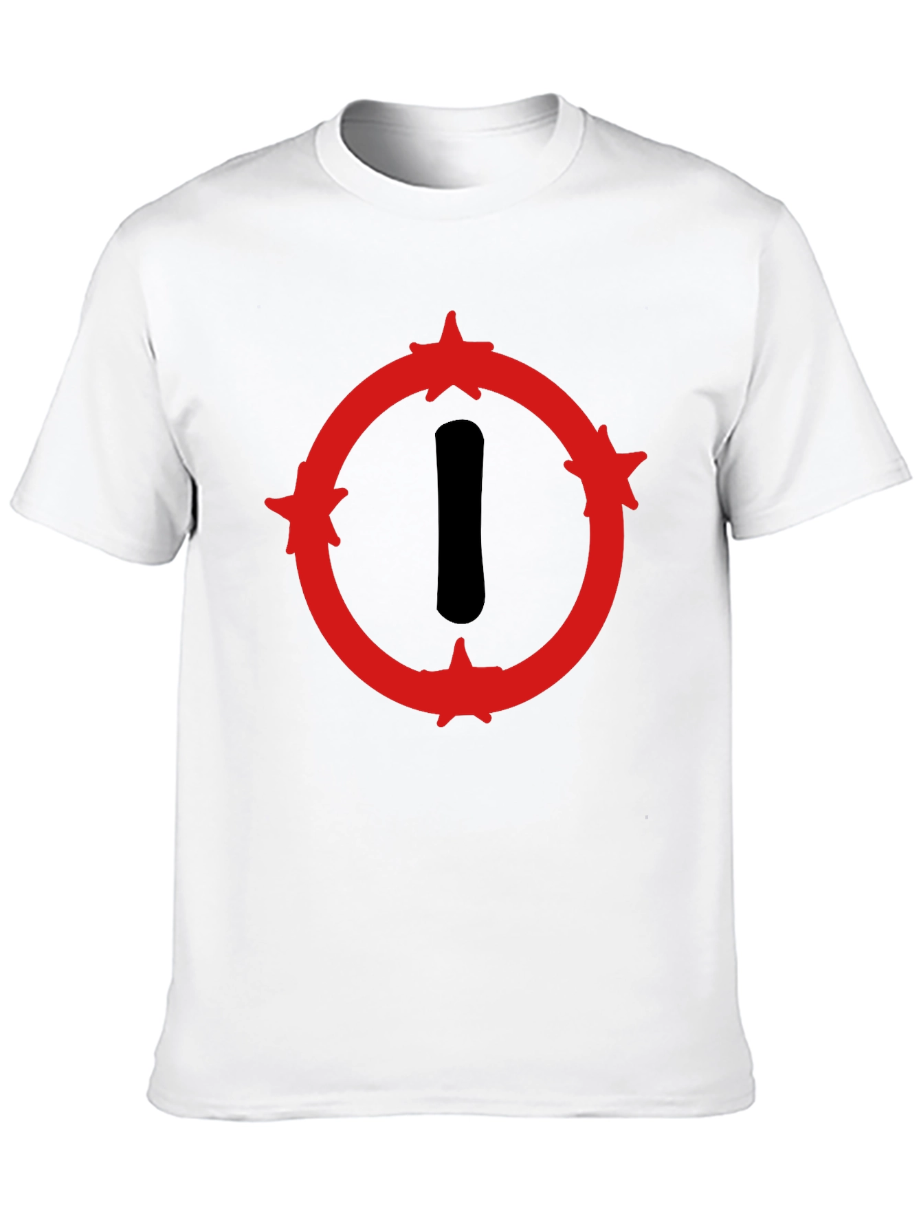 Graphic Print Crew Neck T-Shirt - Black