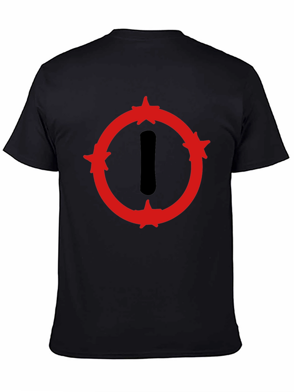Graphic Print Crew Neck T-Shirt - Black