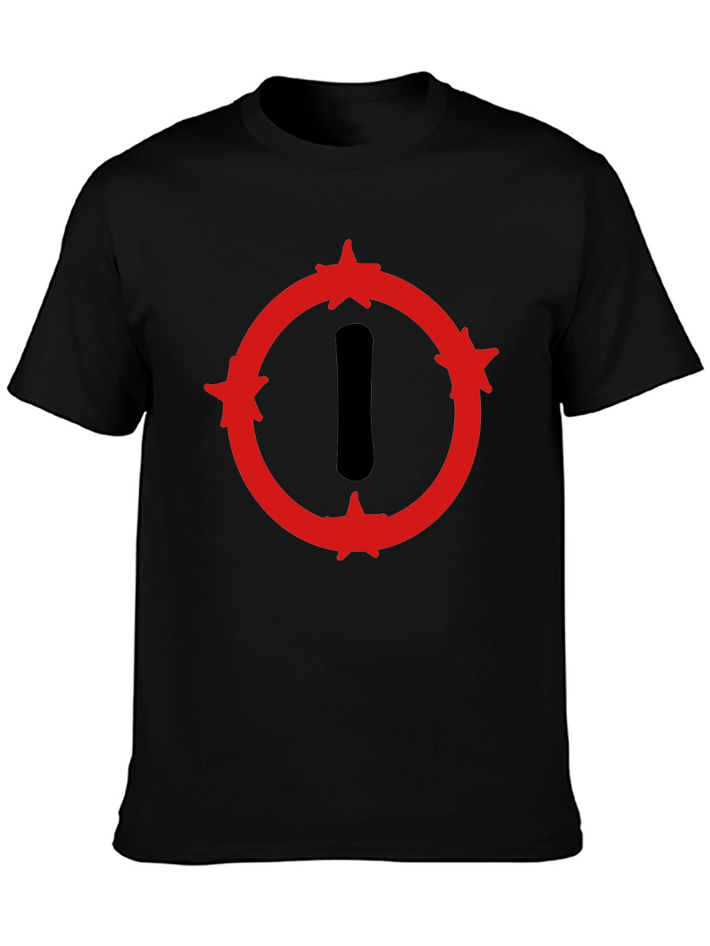Graphic Print Crew Neck T-Shirt - Black