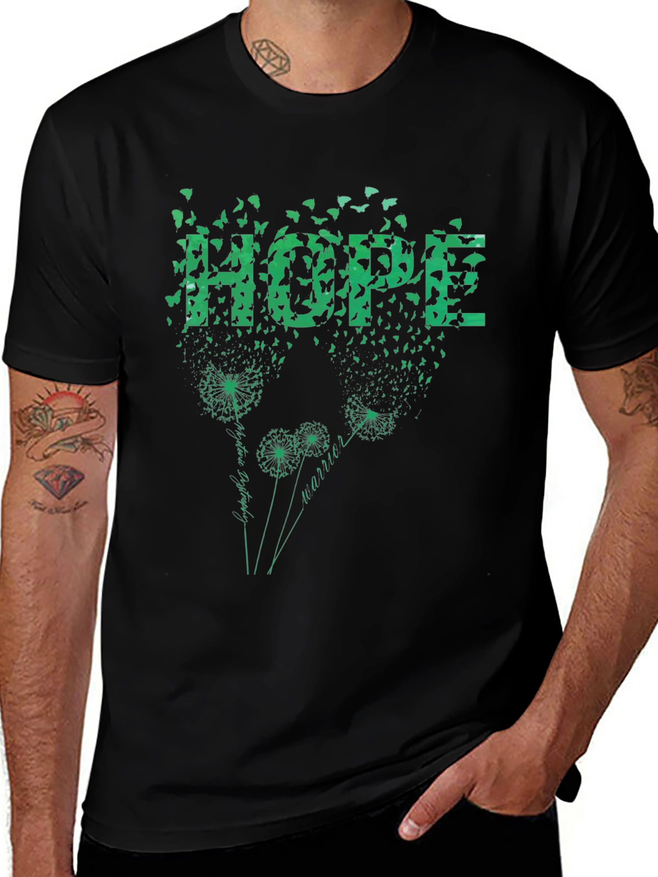 Hope Dandelion T-Shirt - Butterfly Design