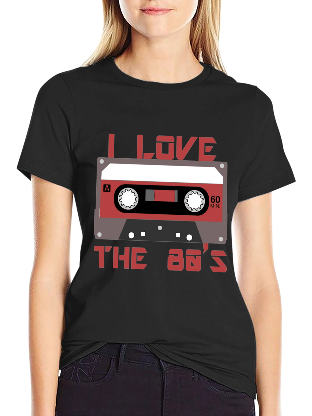 I Love The 80s Cassette Tape Black T-Shirt