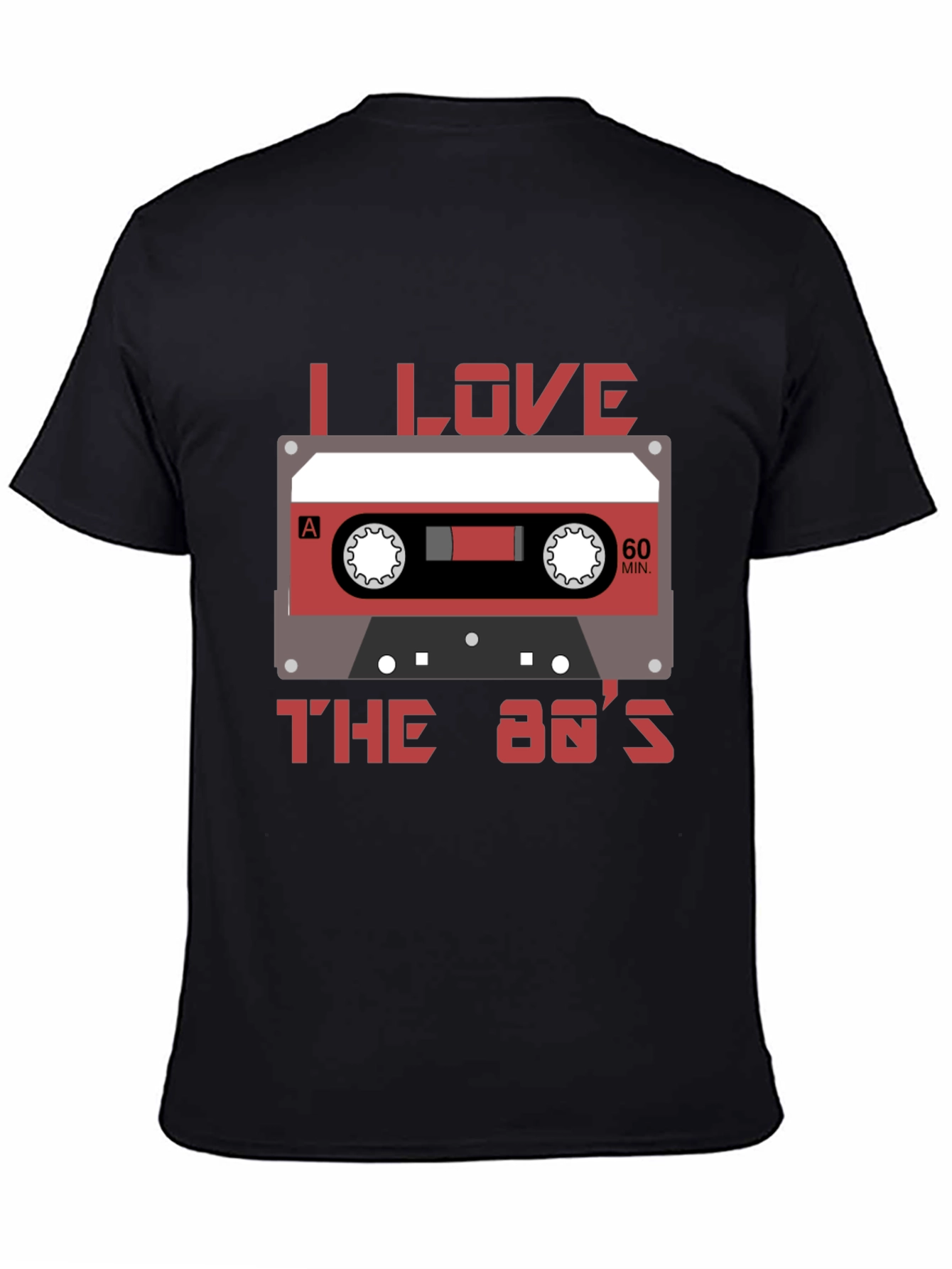 I Love The 80s Cassette Tape Black T-Shirt