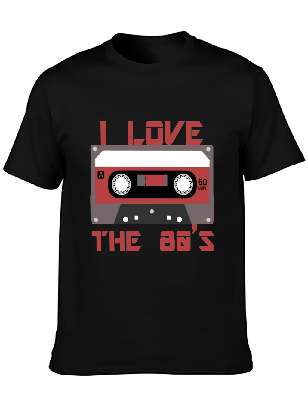 I Love The 80s Cassette Tape Black T-Shirt