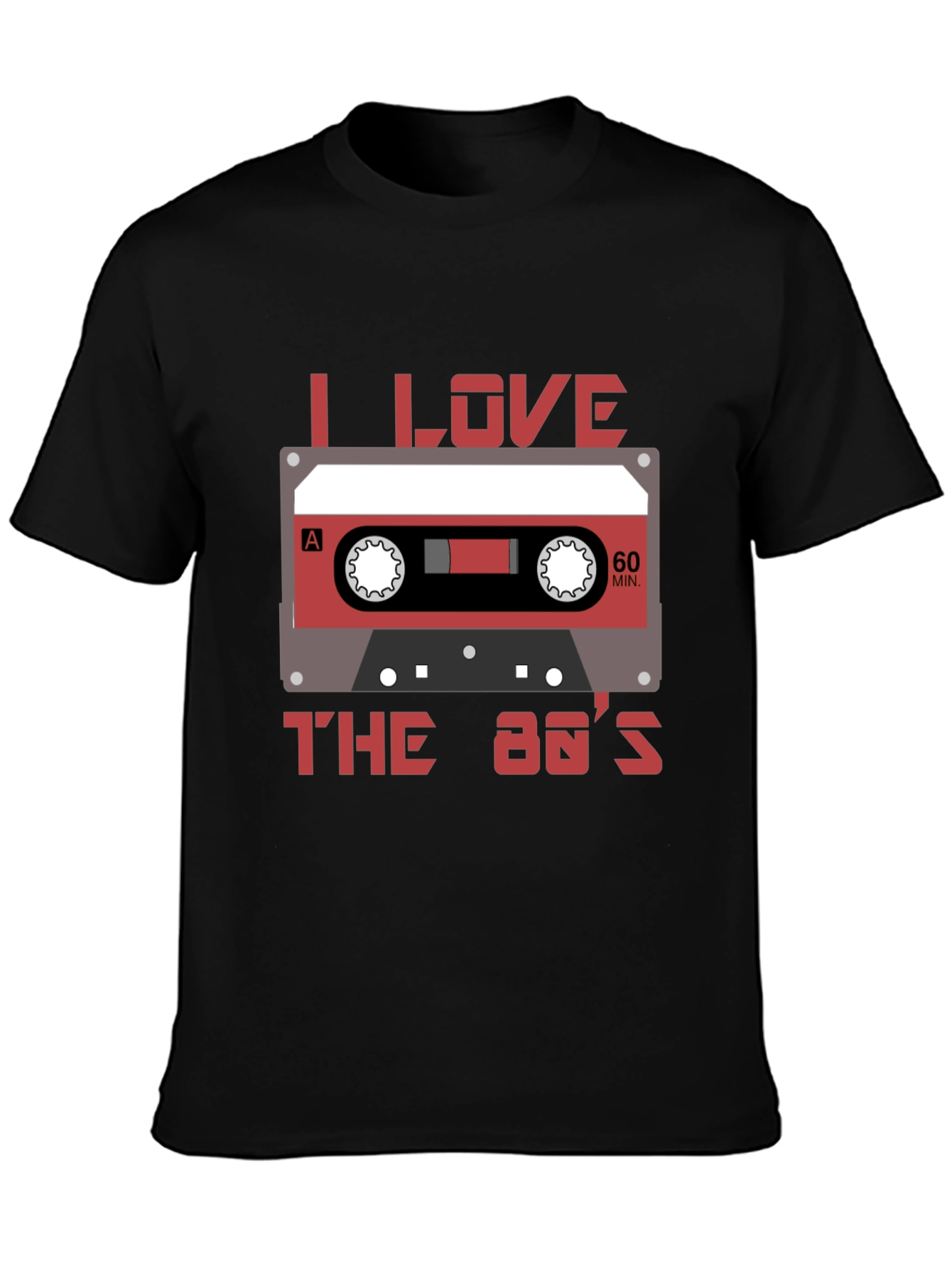 I Love The 80s Cassette Tape Black T-Shirt