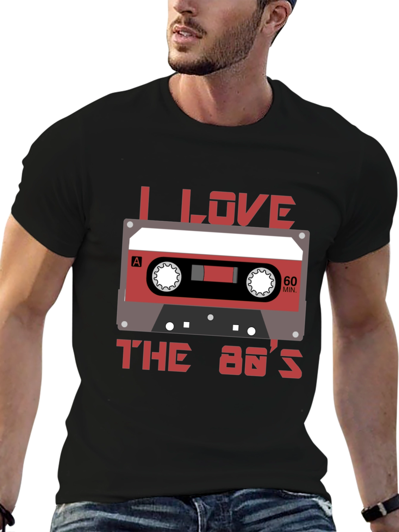 I Love The 80s Cassette Tape Black T-Shirt