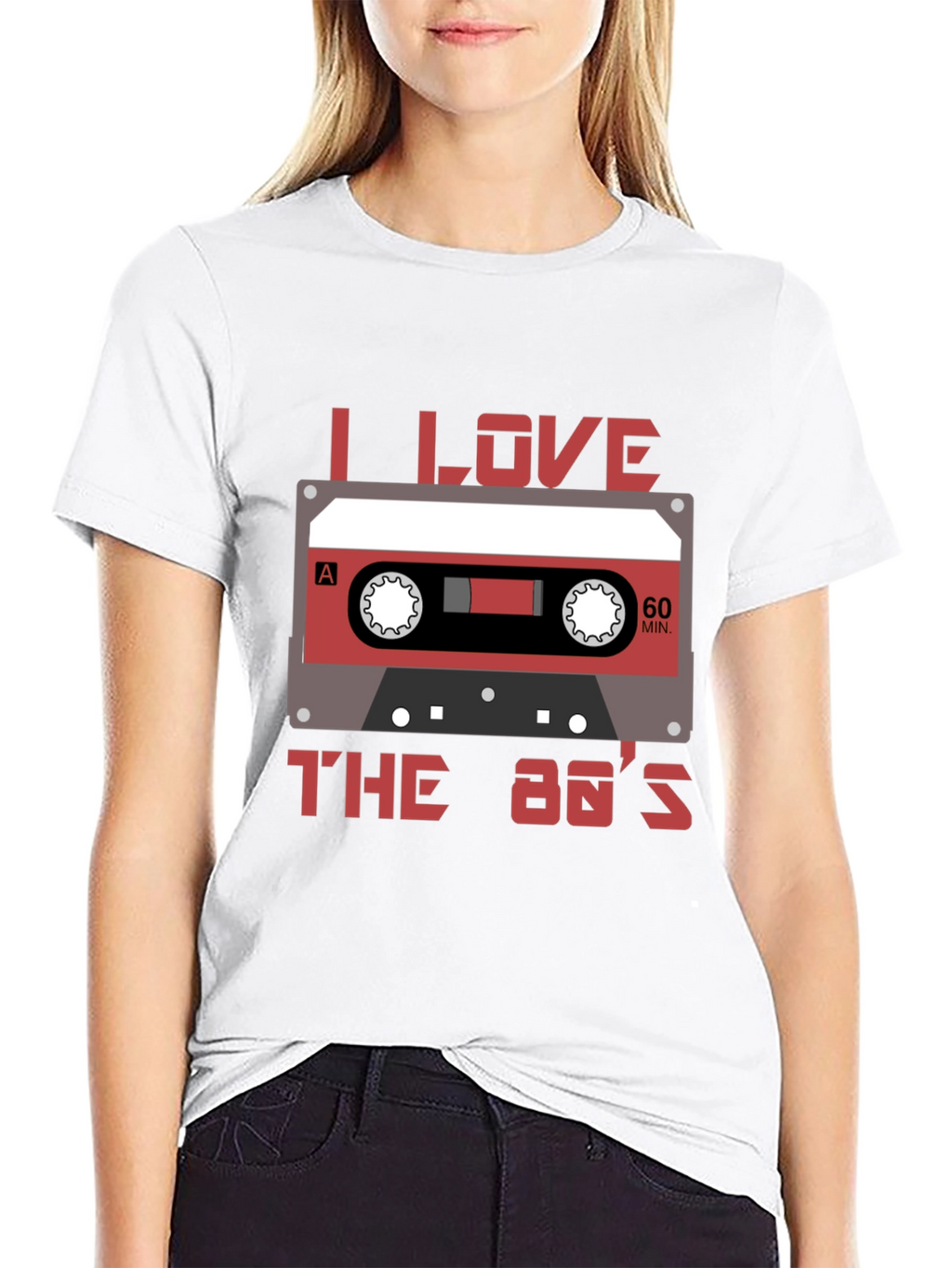 I Love The 80s Cassette Tape Black T-Shirt