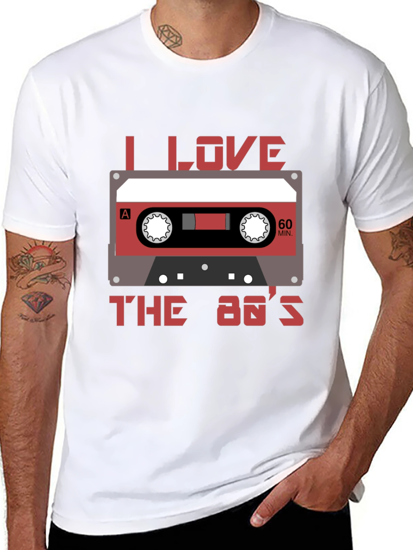 I Love The 80s Cassette Tape Black T-Shirt
