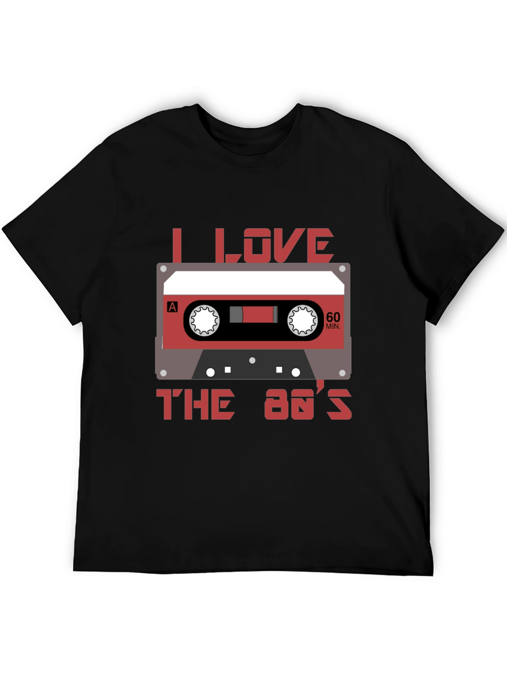 I Love The 80s Cassette Tape Black T-Shirt