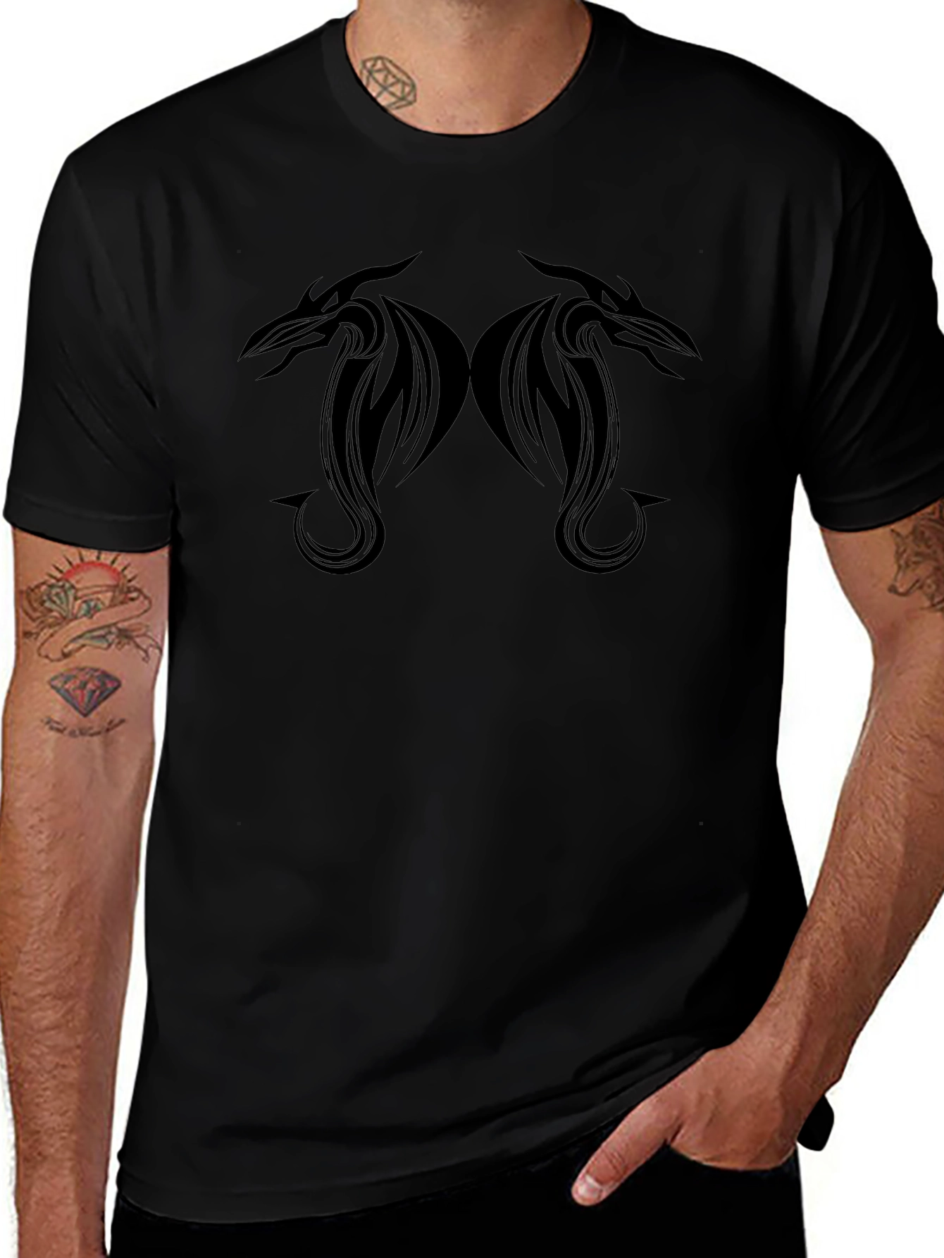 Black Dragon Graphic Tee - Mens Short Sleeve Shirt