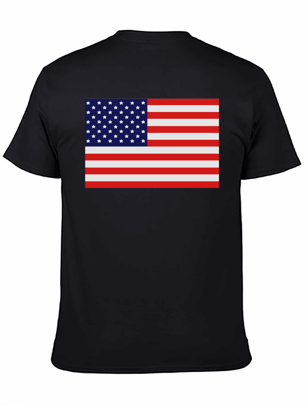 American Flag Graphic Tee - Black Crew Neck Shirt
