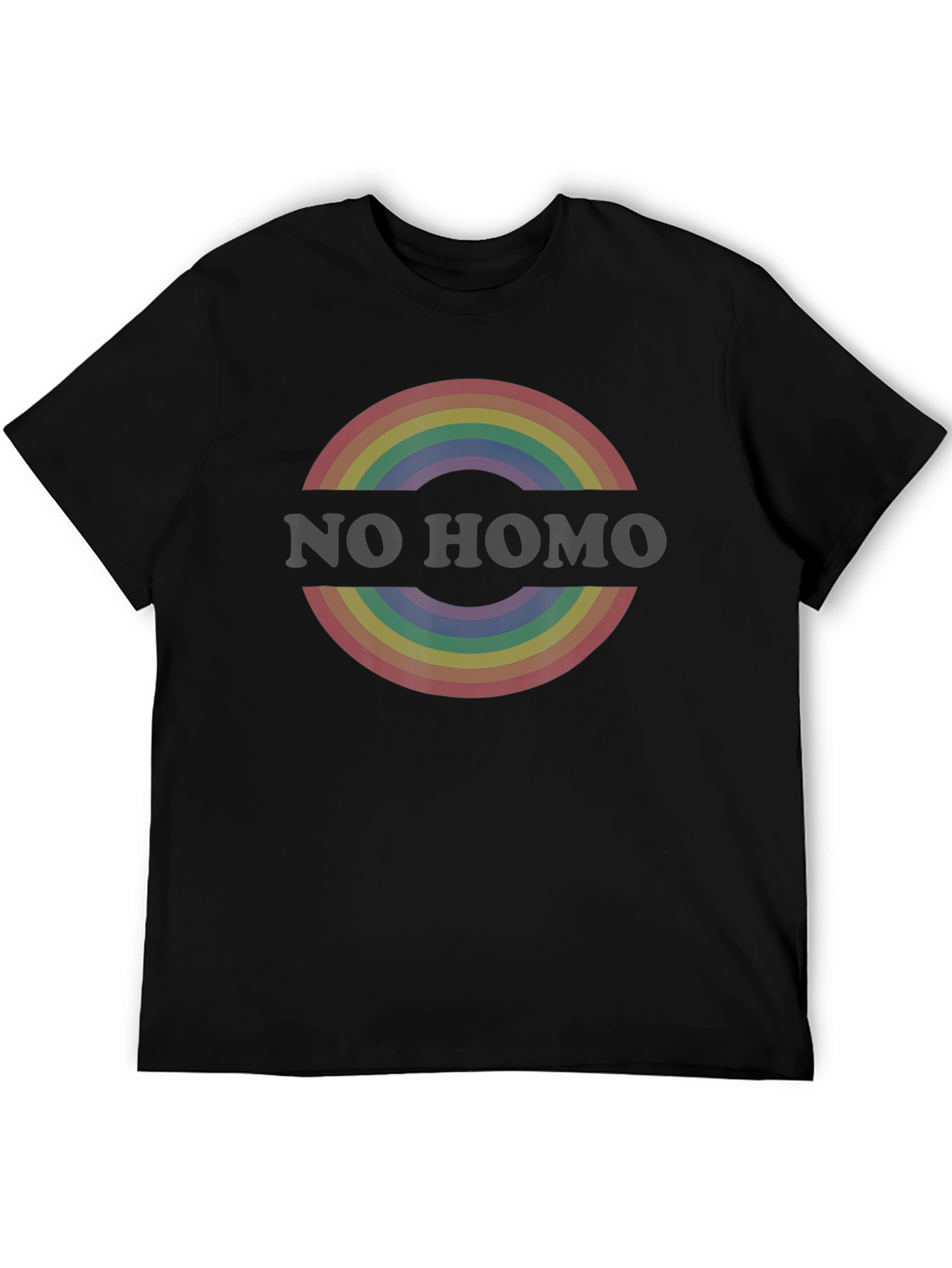 Rainbow Circle Graphic Tee - Black