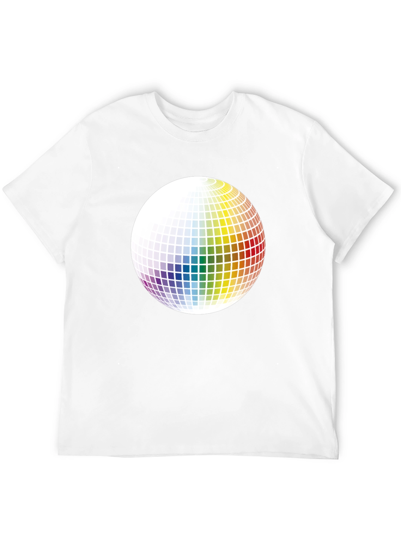 Retro Rainbow Sphere Graphic Tee - Black Cotton Blend