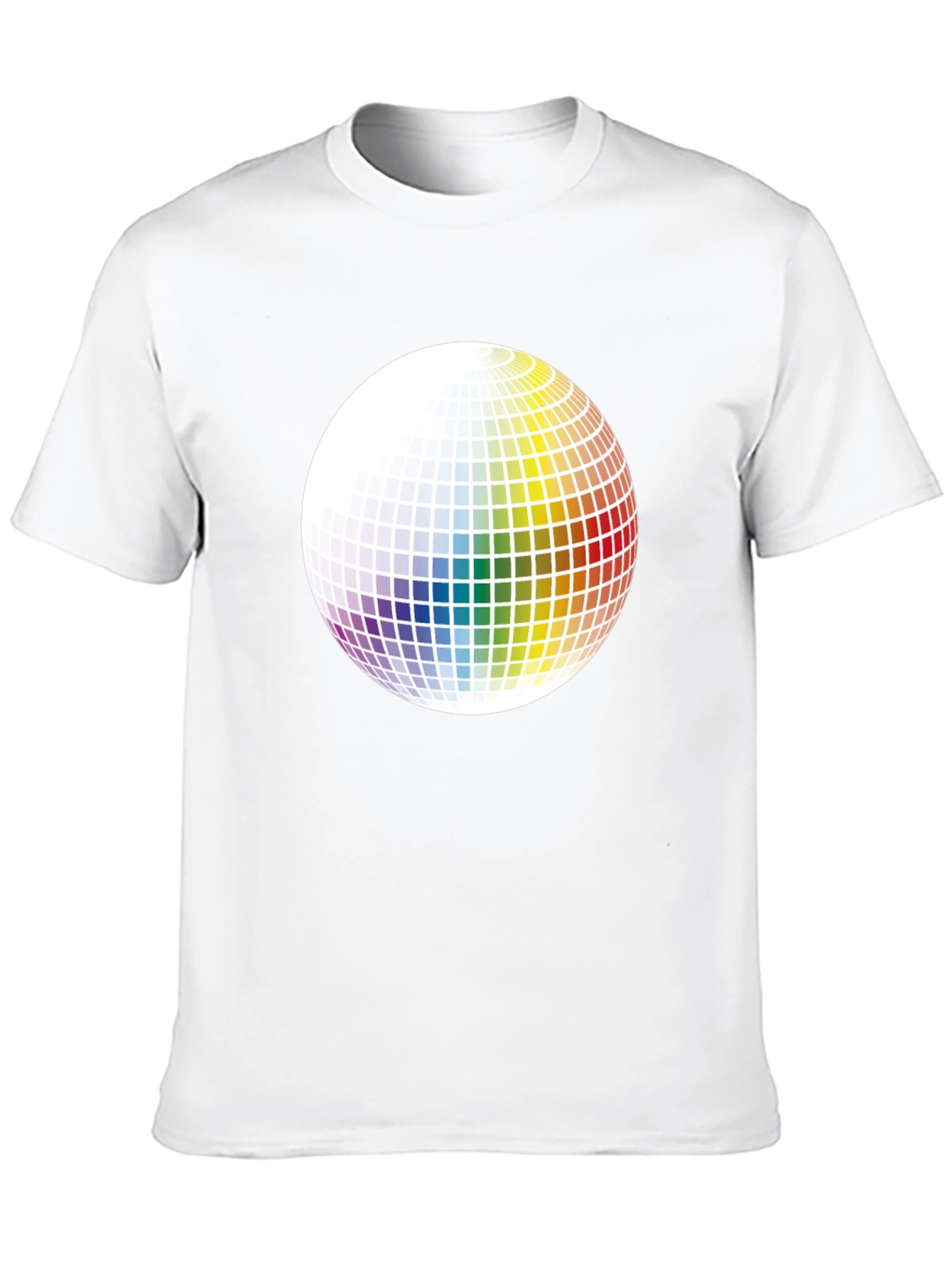 Retro Rainbow Sphere Graphic Tee - Black Cotton Blend