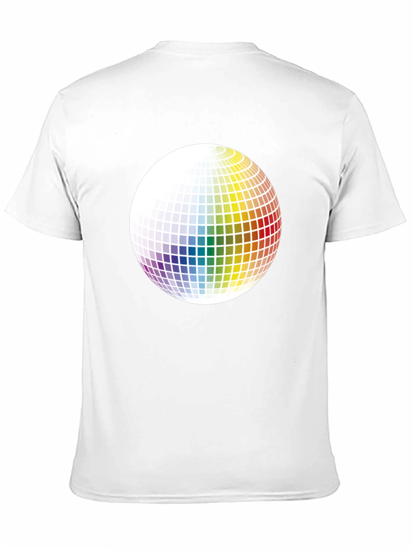 Retro Rainbow Sphere Graphic Tee - Black Cotton Blend