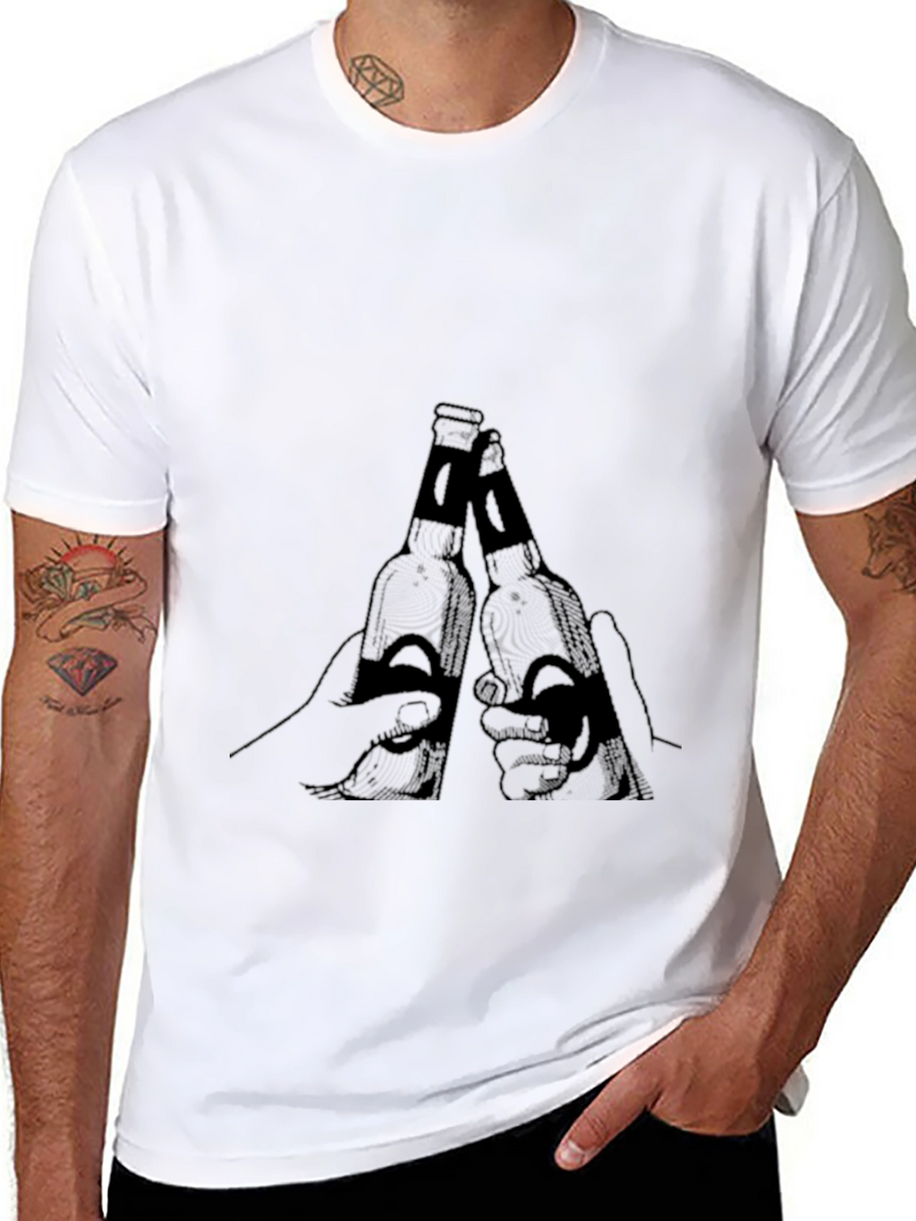 Mens Black Beer Toast Graphic Tee