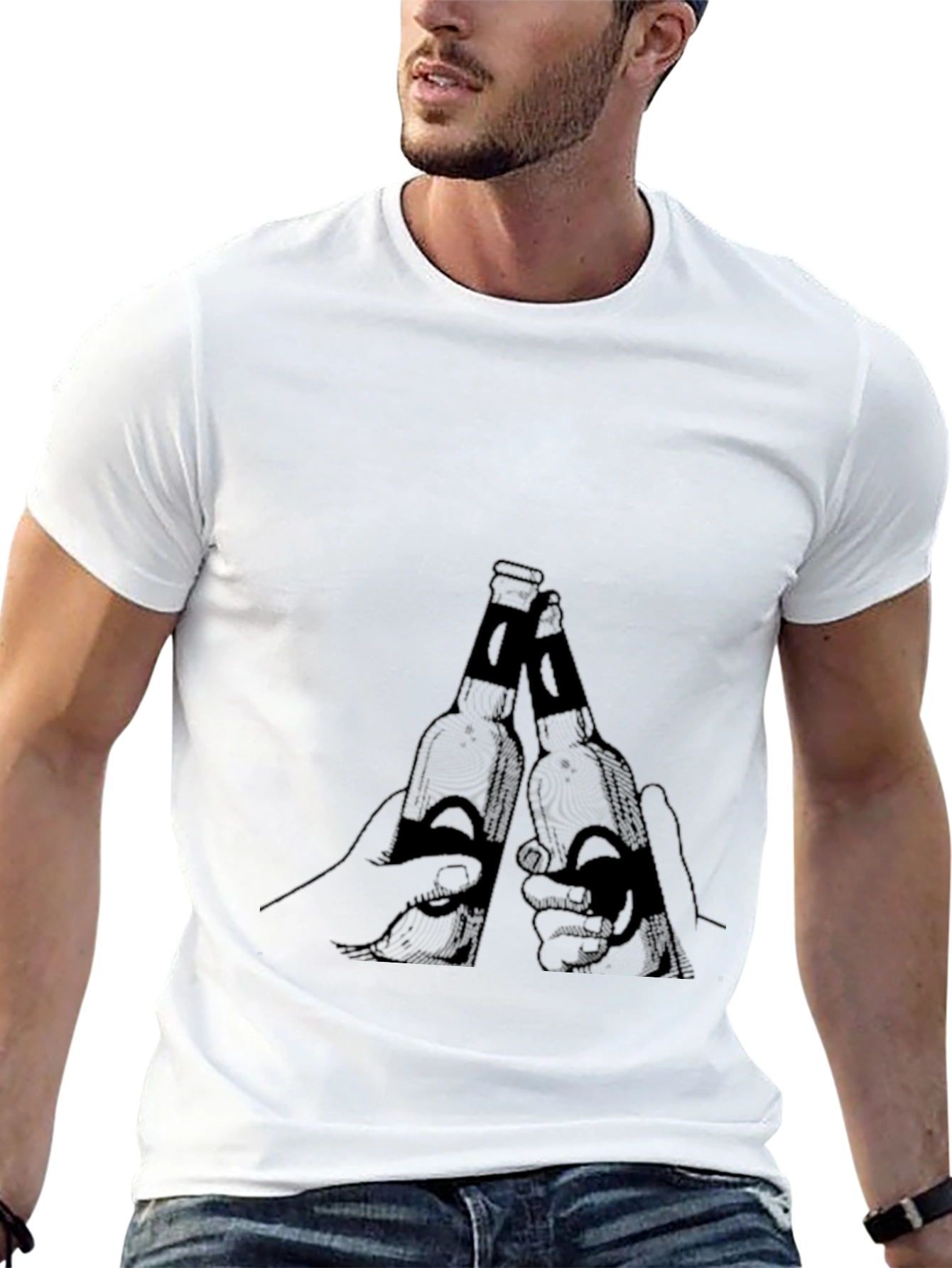 Mens Black Beer Toast Graphic Tee