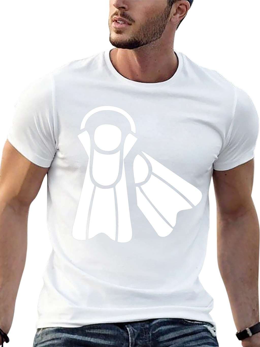 Diving Fins Graphic Tee - Black