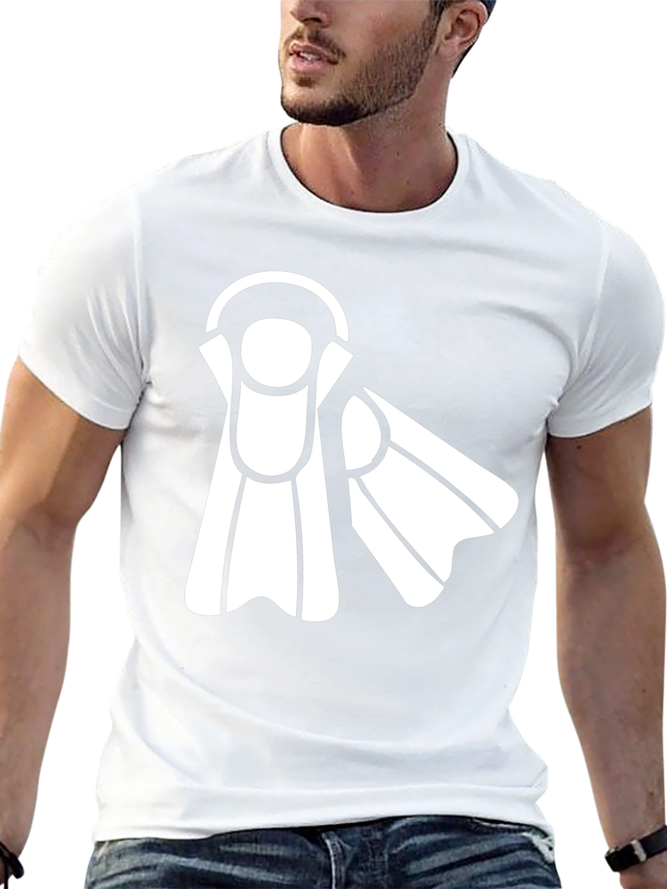 Diving Fins Graphic Tee - Black