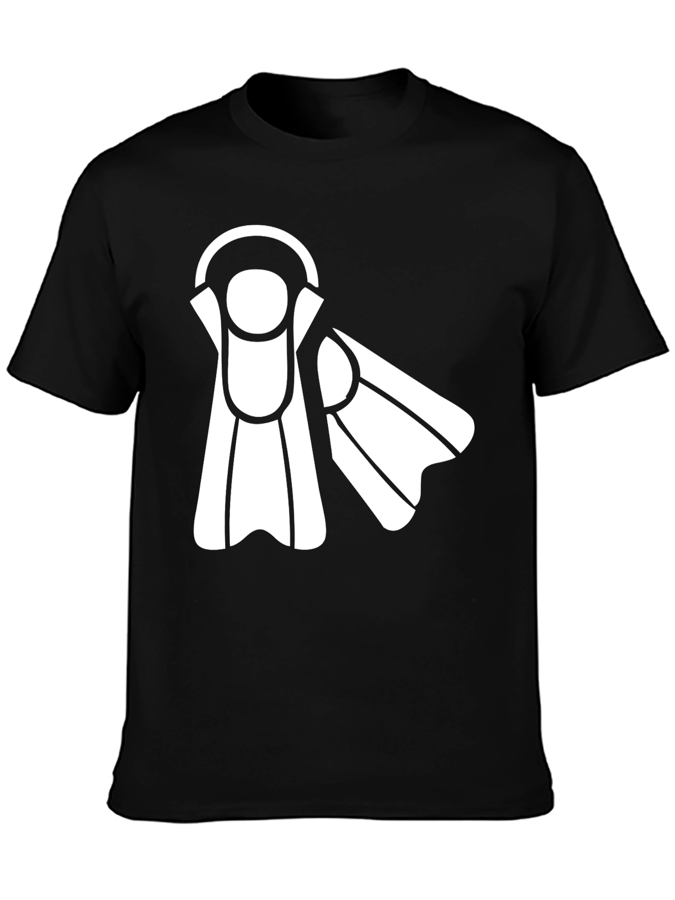 Diving Fins Graphic Tee - Black