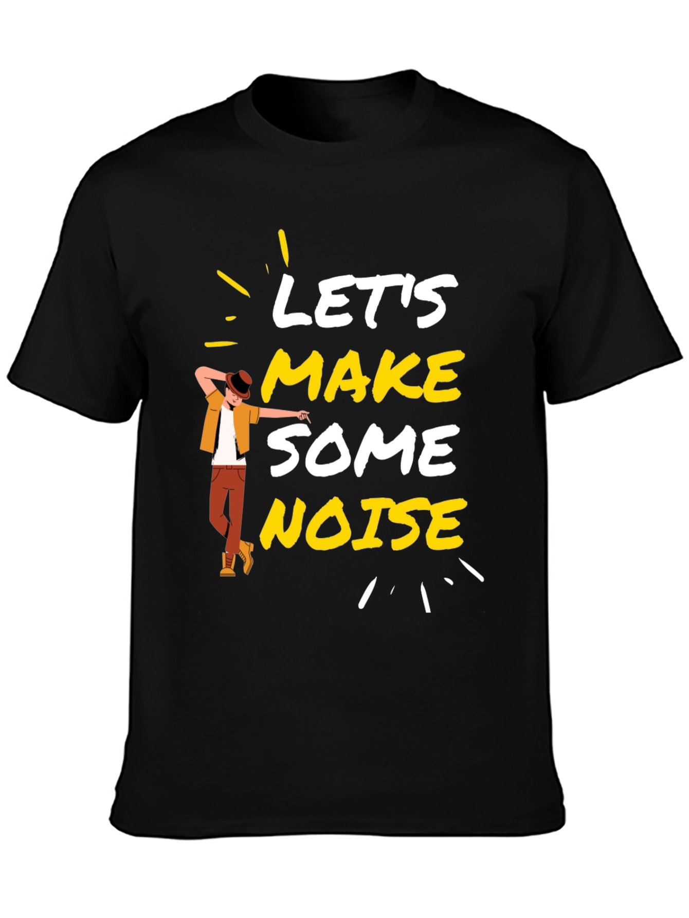 Lets Make Some Noise Black Graphic Tee
