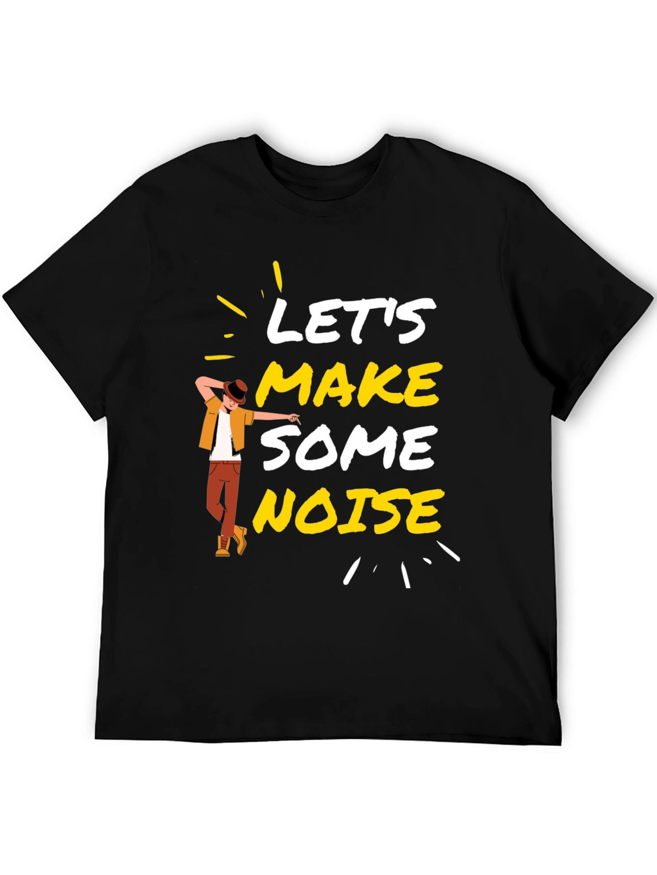 Lets Make Some Noise Black Graphic Tee
