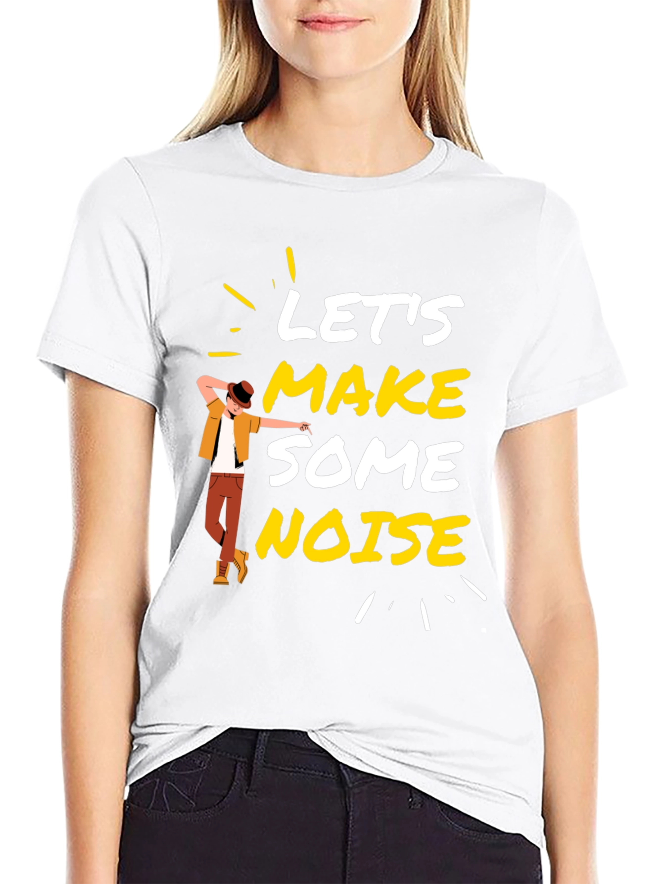 Lets Make Some Noise Black Graphic Tee