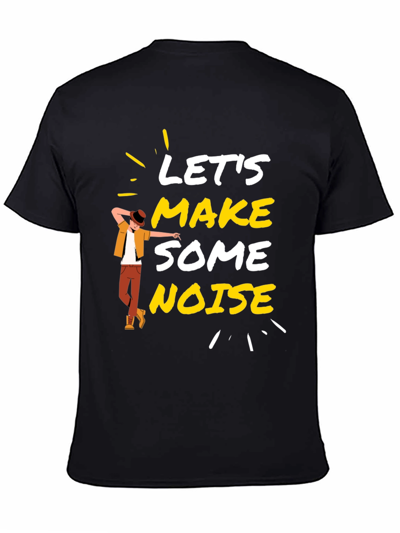 Lets Make Some Noise Black Graphic Tee