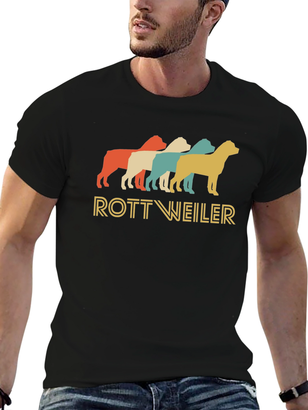 Retro Rottweiler Dog Breed Graphic T-Shirt