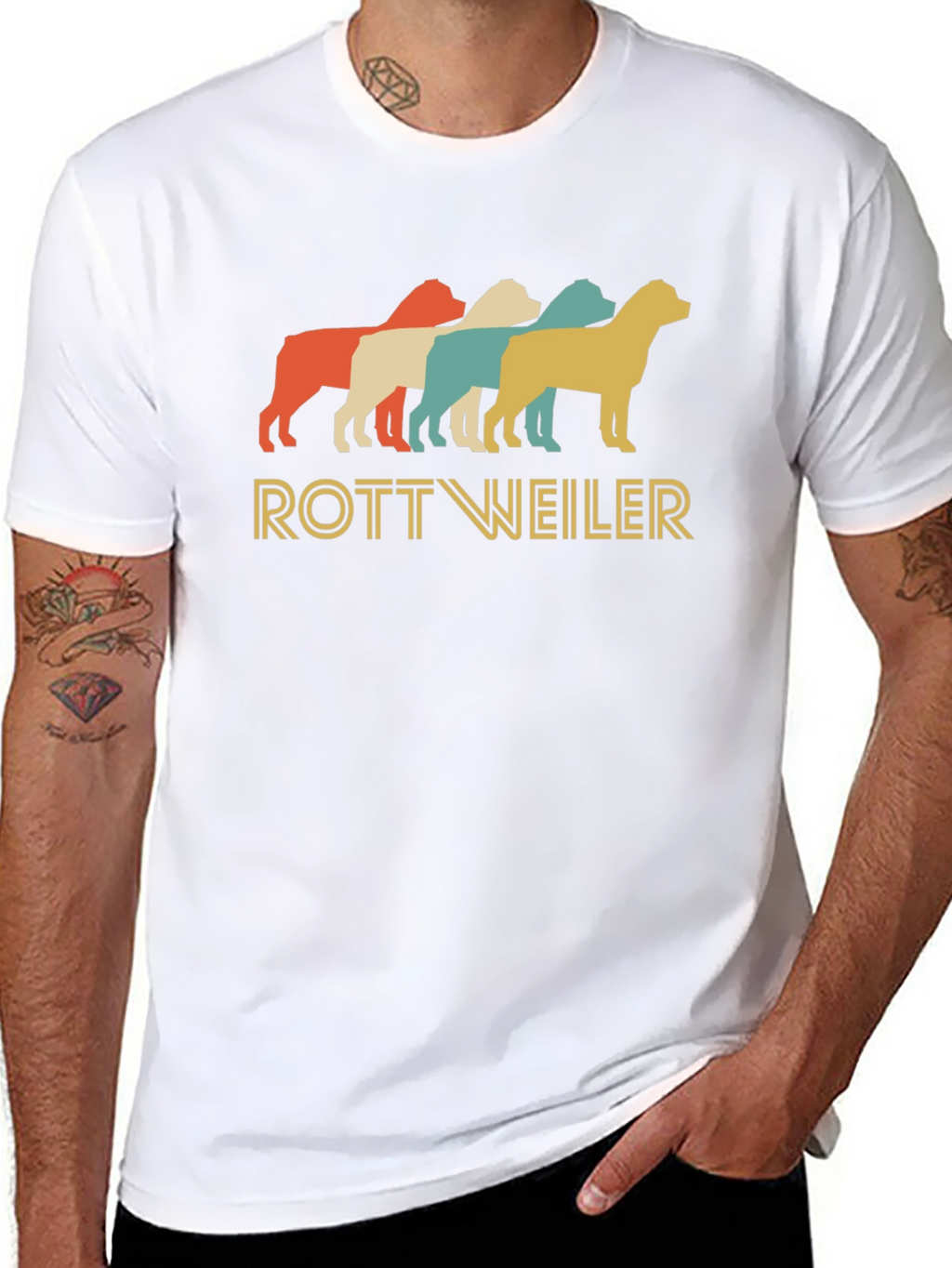 Retro Rottweiler Dog Breed Graphic T-Shirt